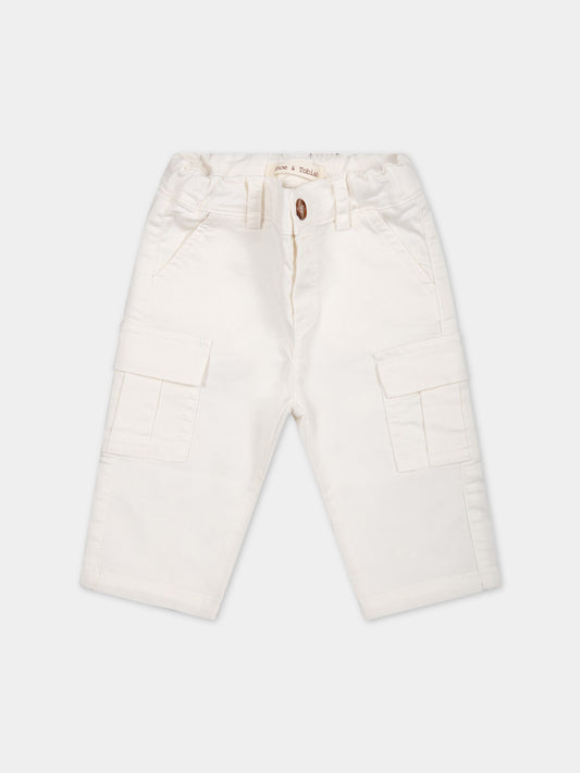 Pantaloni casual bianco per neonato,Zhoe & Tobiah,JPS8 1