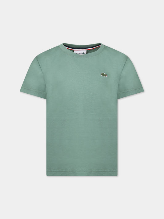 T-shirt verde per bambino con iconico coccodrillo,Lacoste,TJ1442 KX5