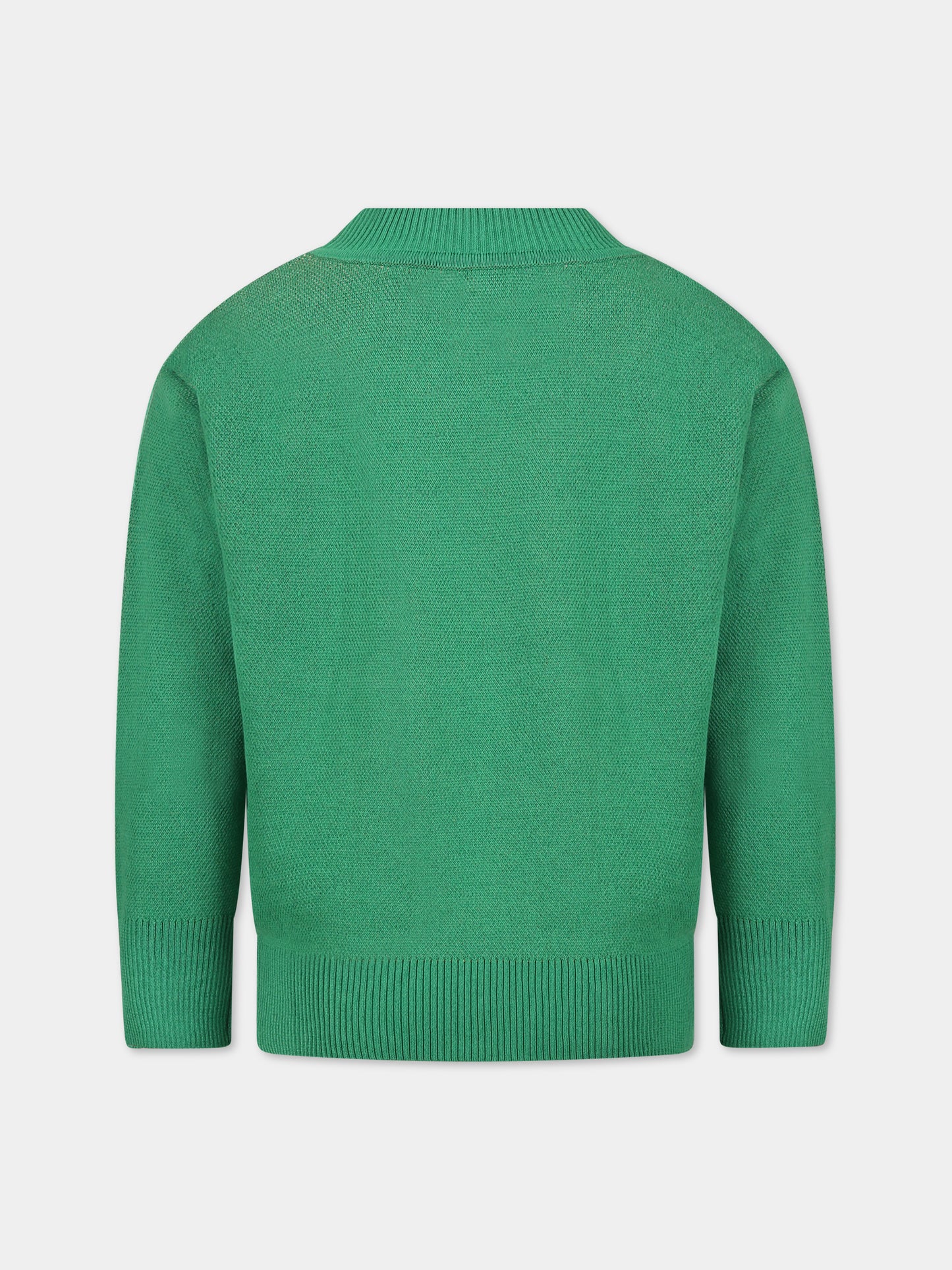 Maglione verde per bambini con stampa e logo,The Animals Observatory,S23068 188 CE