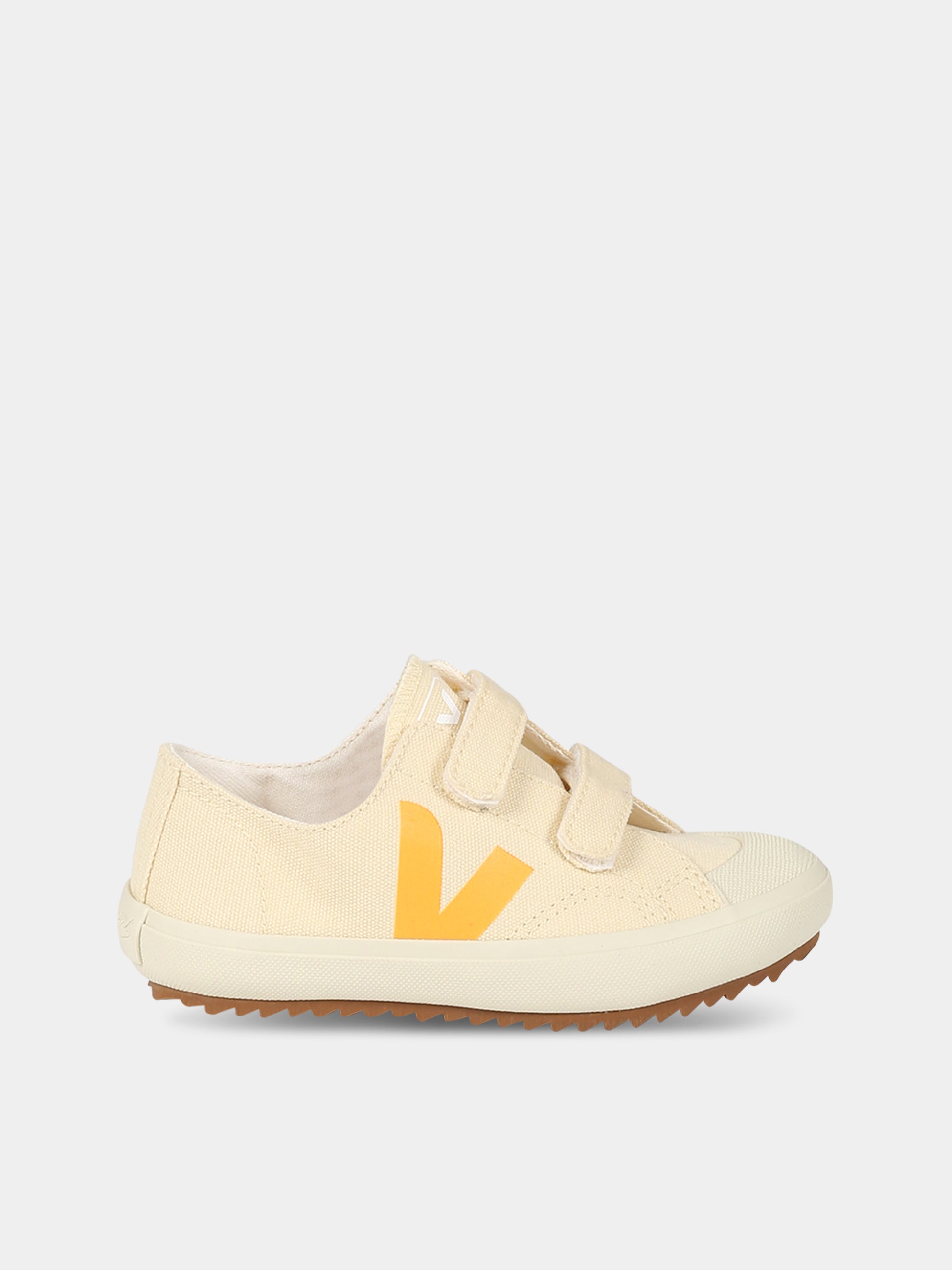 Sneakers avorio per bambini con logo,Veja X Bonpoint,OV0103239C