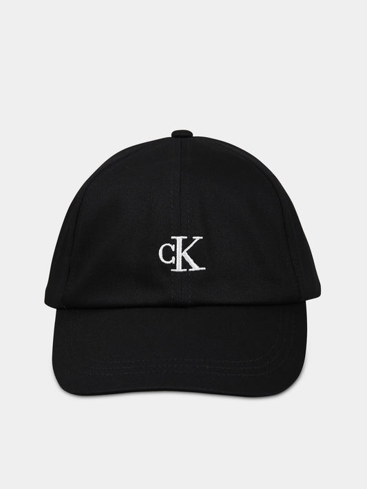 Cappello nero per bambini con logo,Calvin Klein Kids,CKIU0IU00150 IU0IU00150 BEH