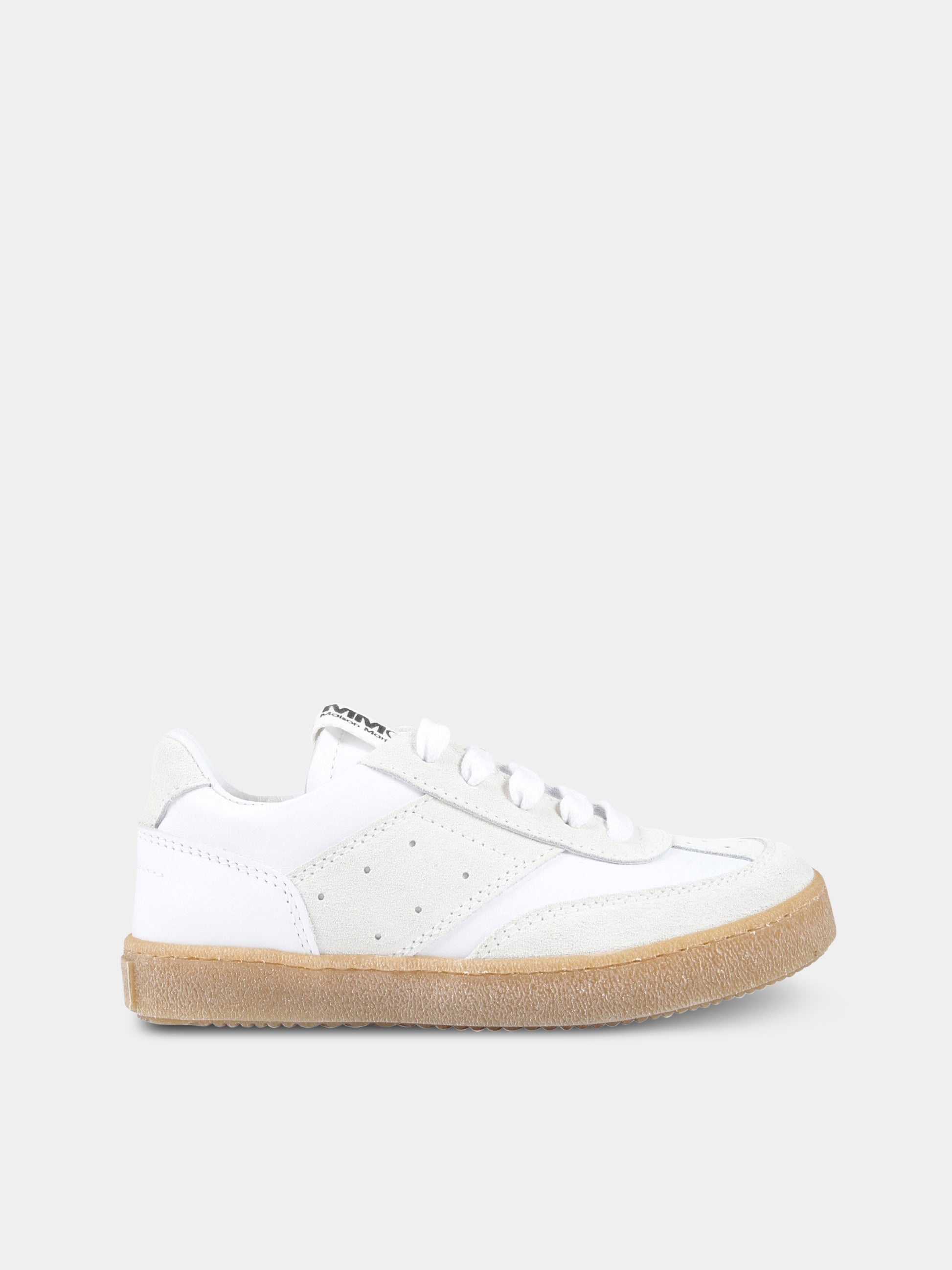 Sneakers bianche per bambini con logo,Mm6 Maison Margiela,73413 1