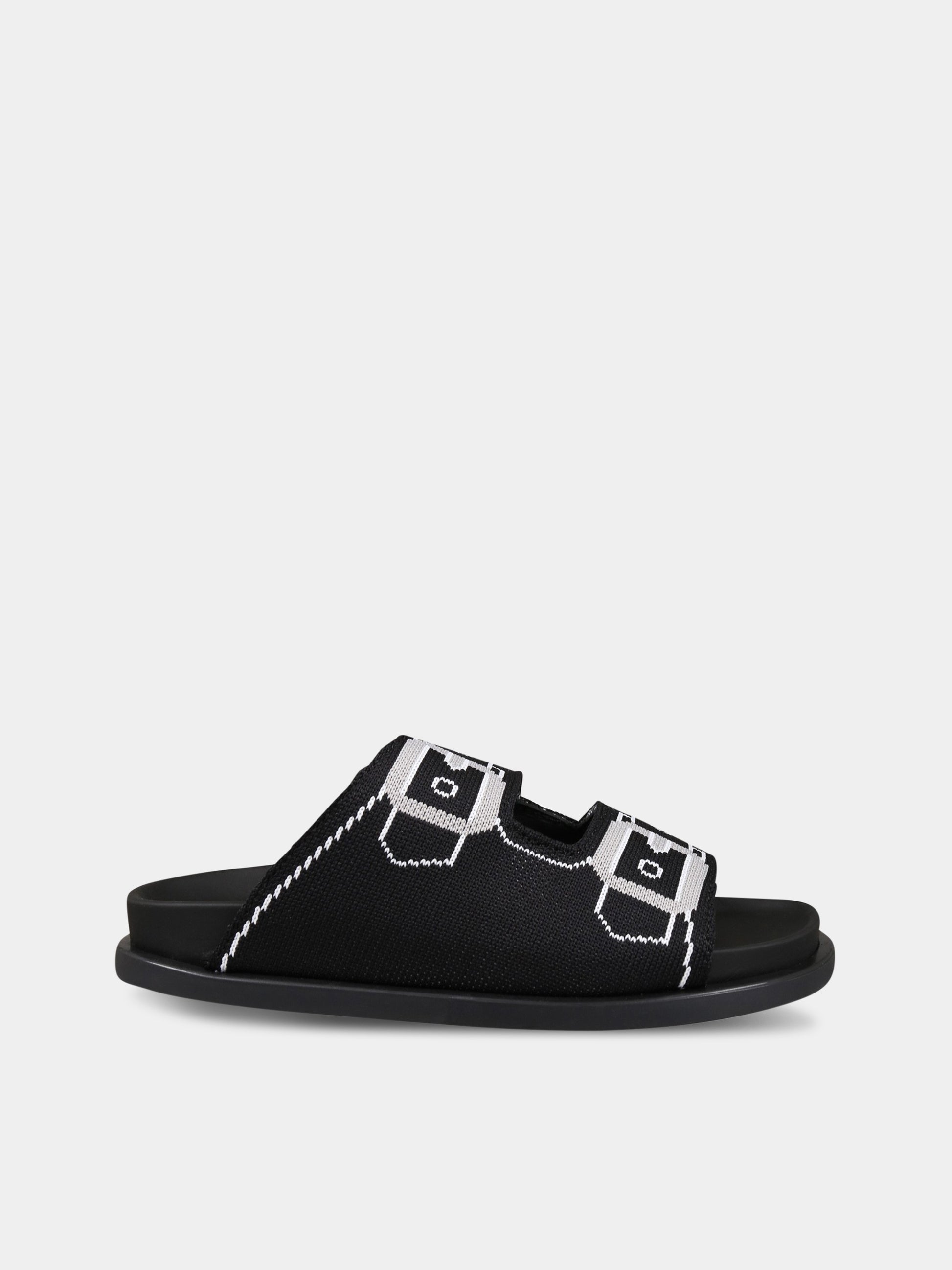 Sandalo nero per bambina con fascia ad intarsio,Marni Kids,73472 4