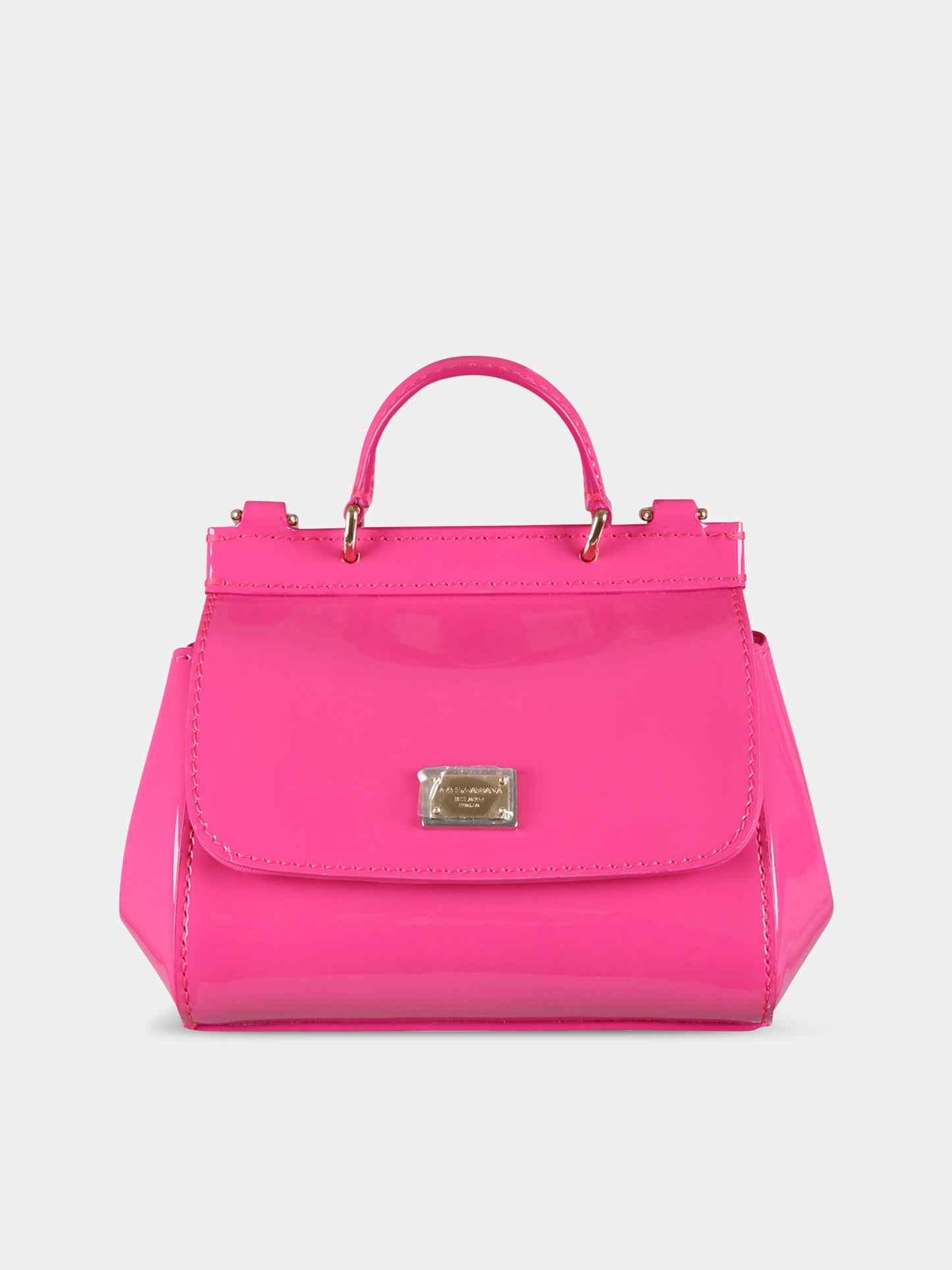 Borsa fucsia Sicily per bambina con logo,Dolce & Gabbana Kids,EB0003 A1067 80411