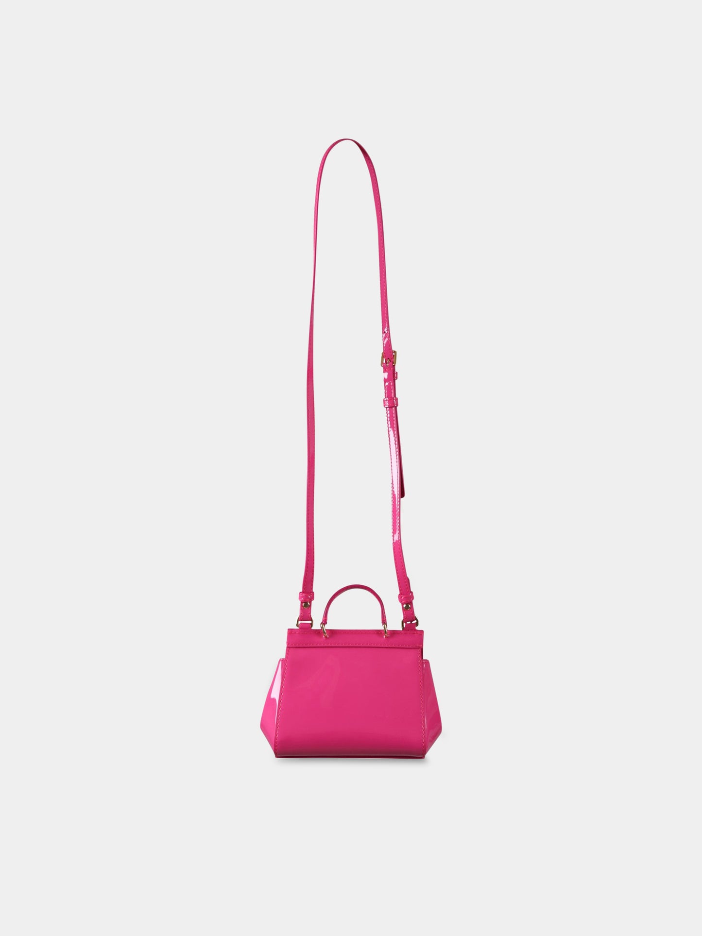 Borsa fucsia Sicily per bambina con logo,Dolce & Gabbana Kids,EB0003 A1067 80411