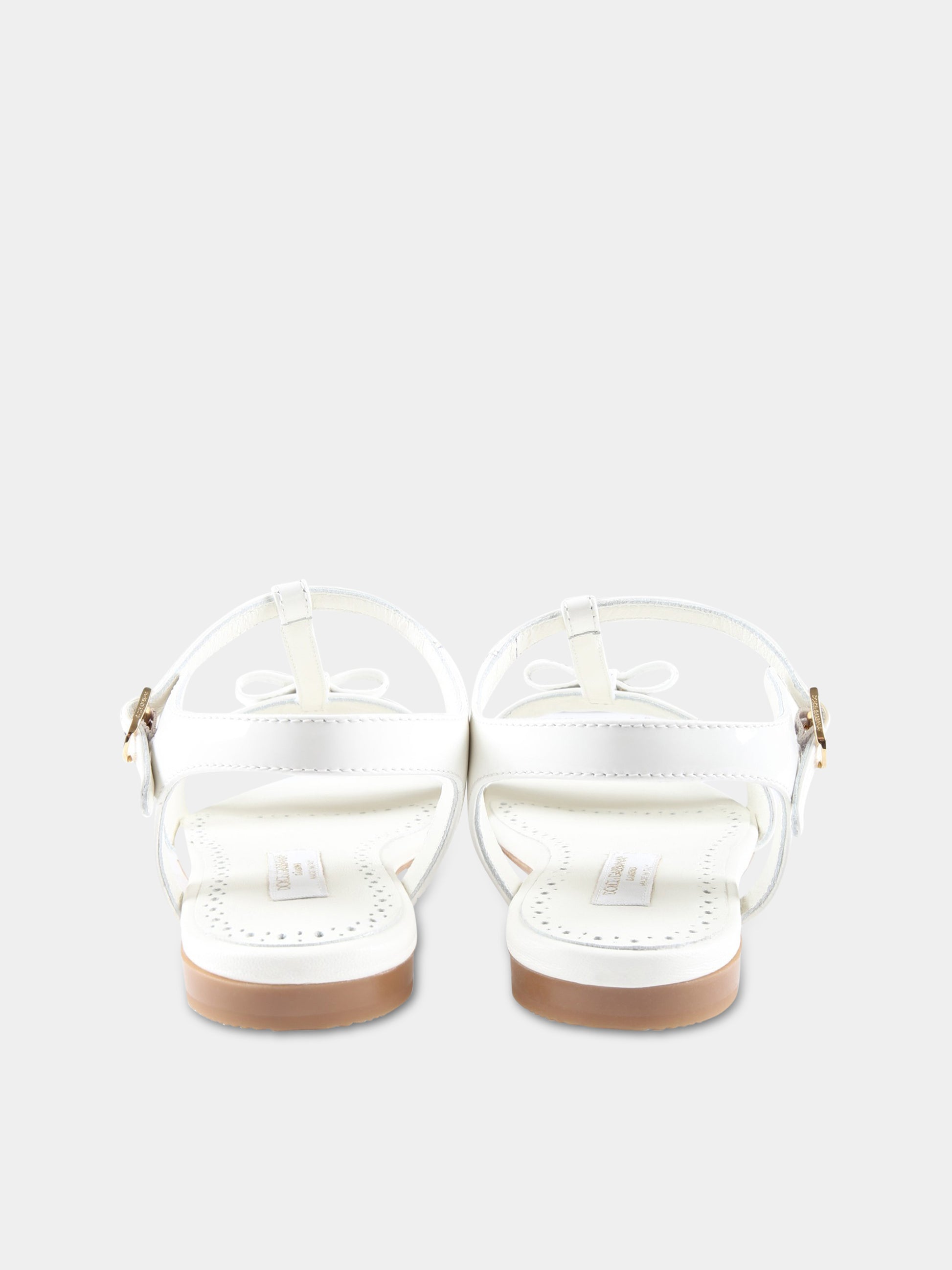 Sandali bianchi per bambina con logo,Dolce & Gabbana Kids,D11155 A1328 87682
