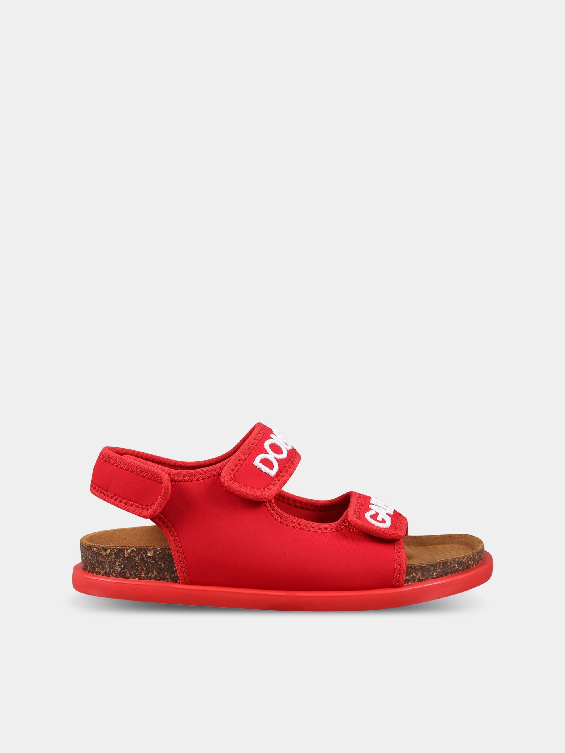Sandali rossi per bambini con logo,Dolce & Gabbana Kids,DA5128 AQ687 80303