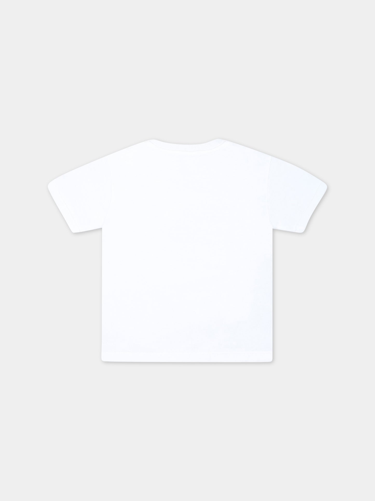 T-shirt bianca per neonata con logo,Dolce & Gabbana Kids,L2JTJT G7G8A HA3VN