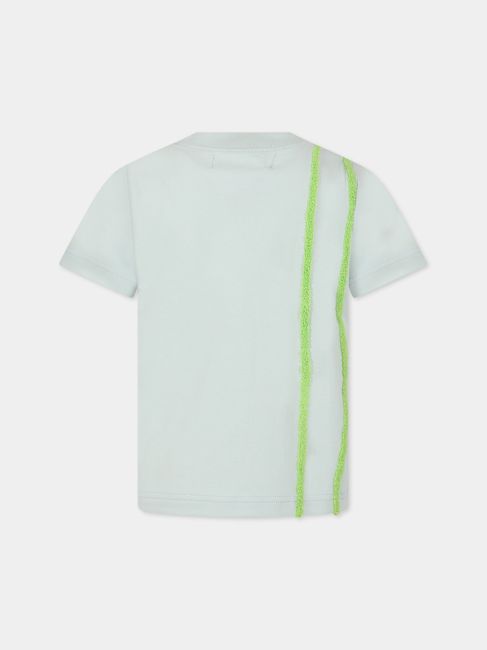 T-shirt celeste per bambini con dettagli verde,Raquette,BAT 001B 67