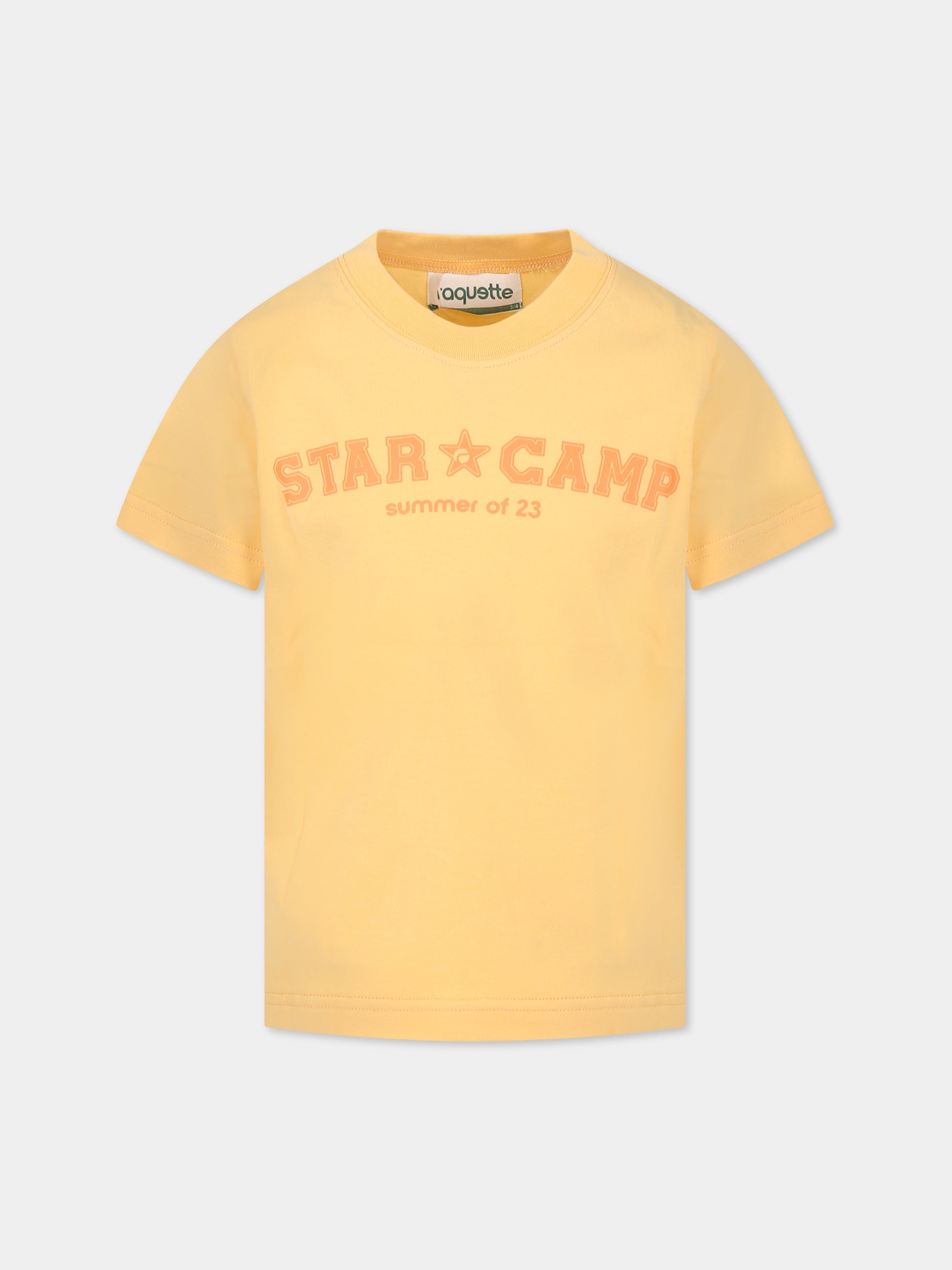 T-shirt arancione per bambini con scritta  Star camp ,Raquette,BAT 001D 65