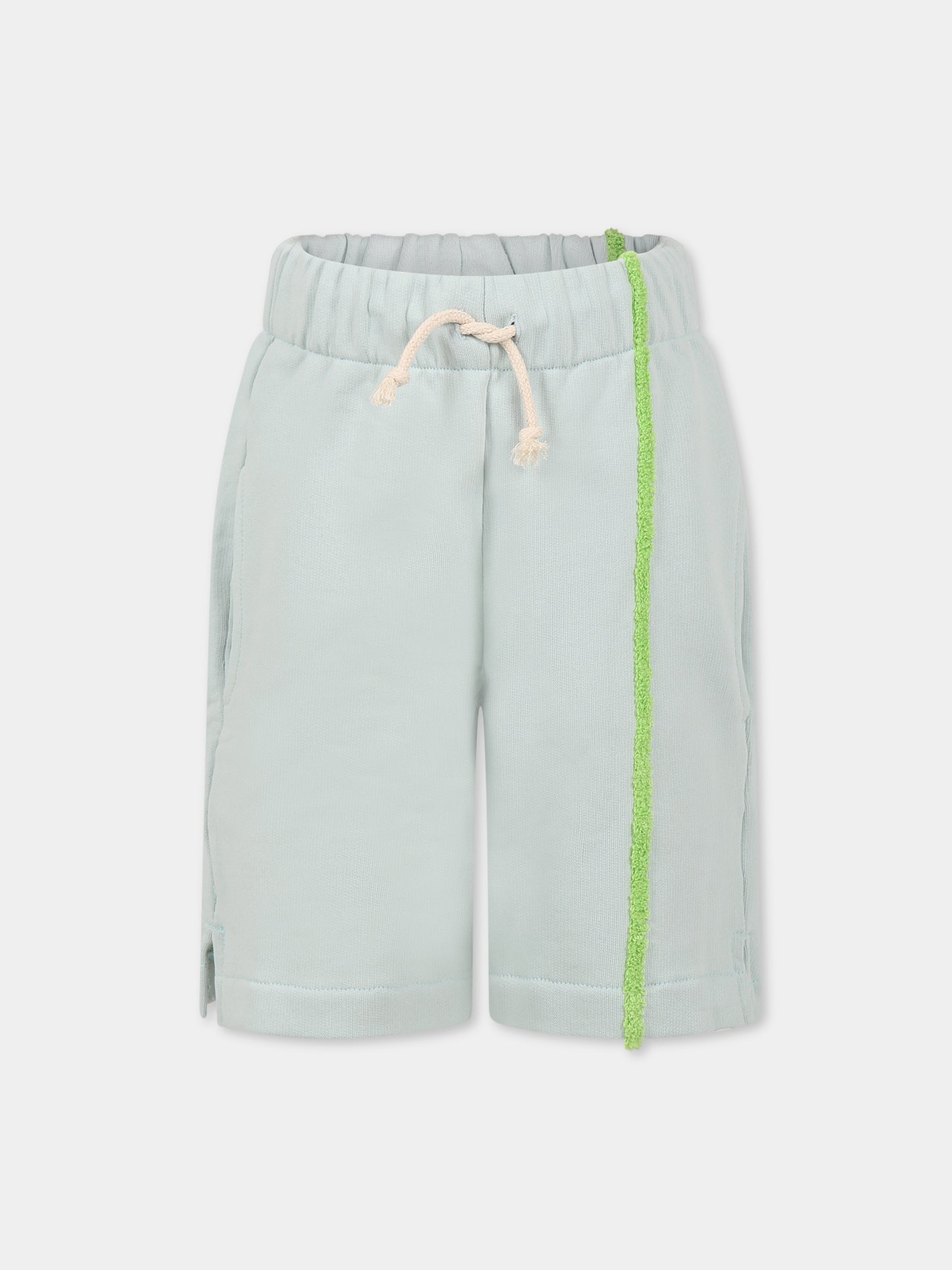 Shorts celeste per bambini con dettaglio verde,Raquette,BAT 005A 67