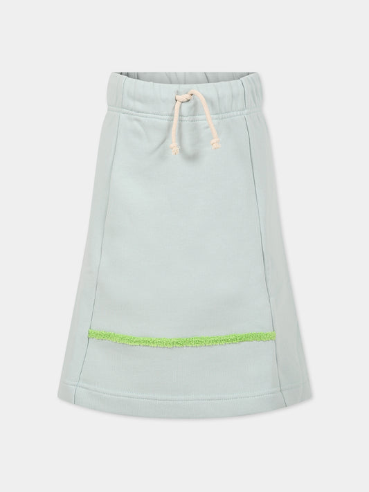 Gonna celeste per bambina con dettaglio verde,Raquette,BAT 006A 67