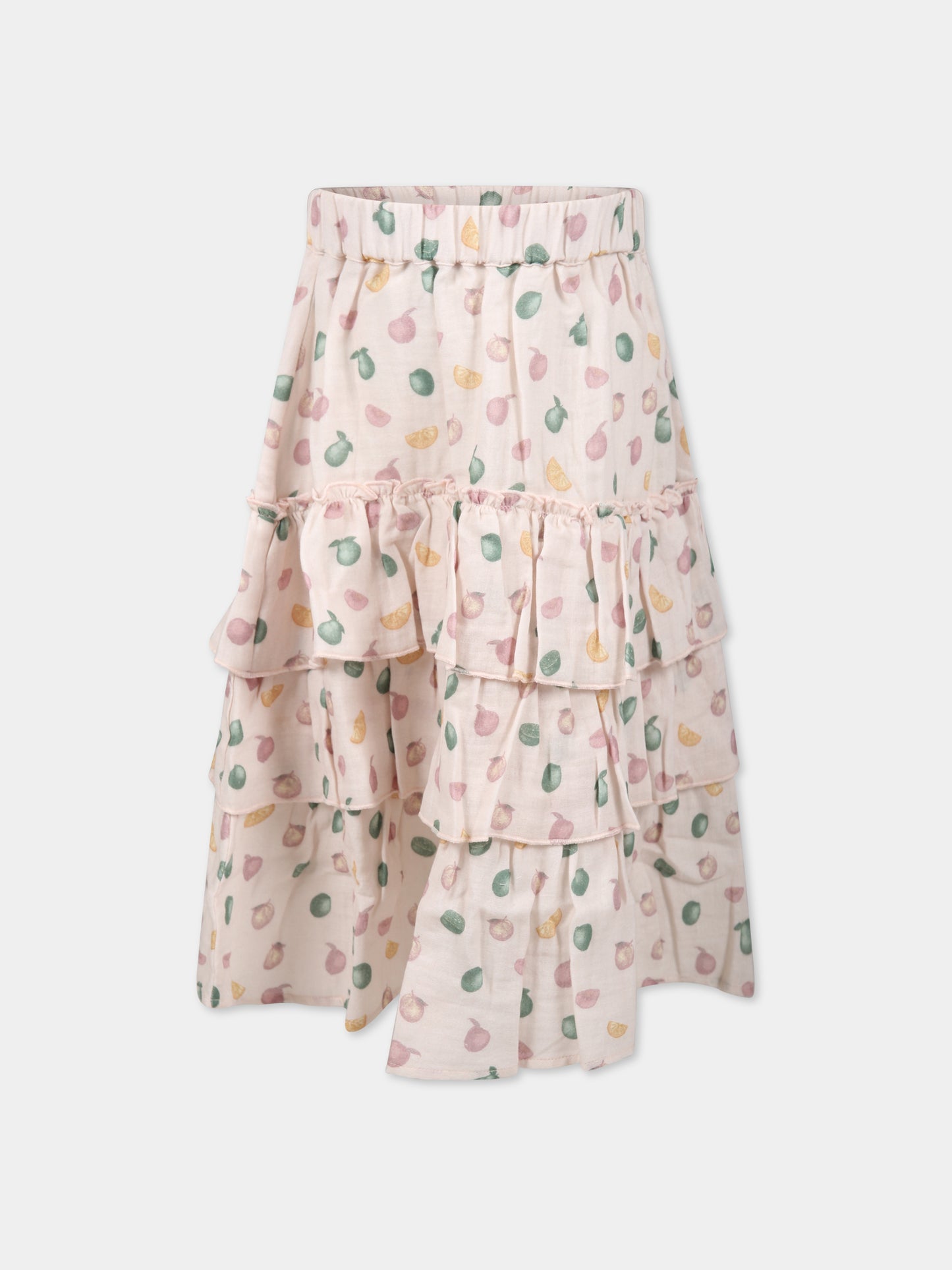 Gonna rosa per bambina con stampa frutta,Coco Au Lait,14COCO1037