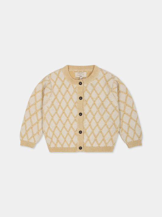 Cardigan giallo per bambina,Coco Au Lait,14COCO1137