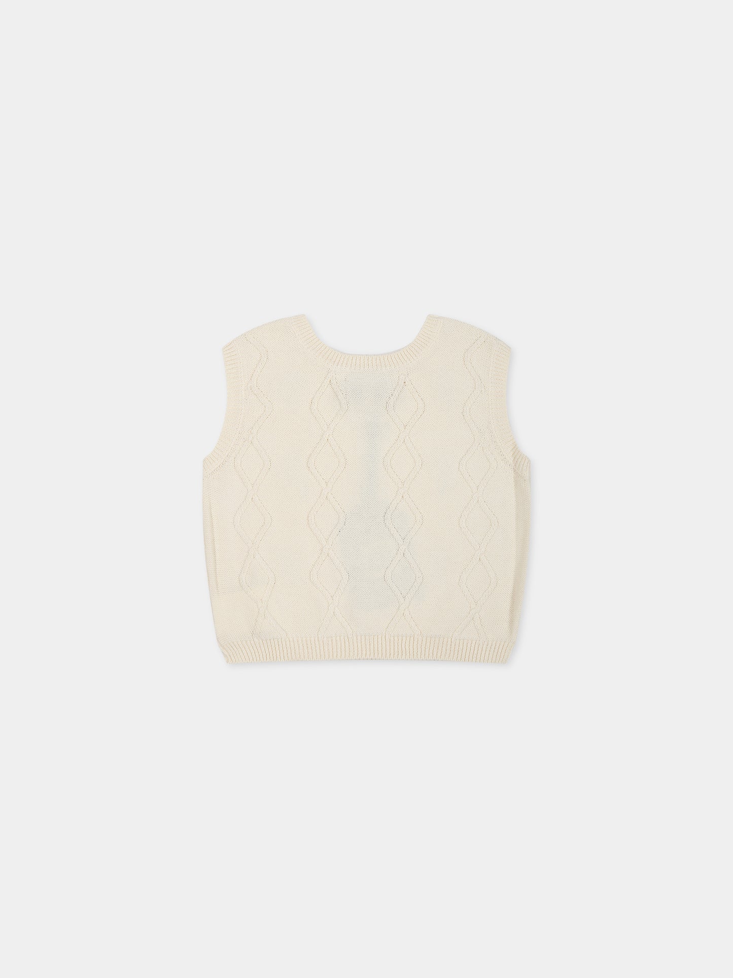 Gilet bianco per bambina con fiori,Coco Au Lait,14COCO11621