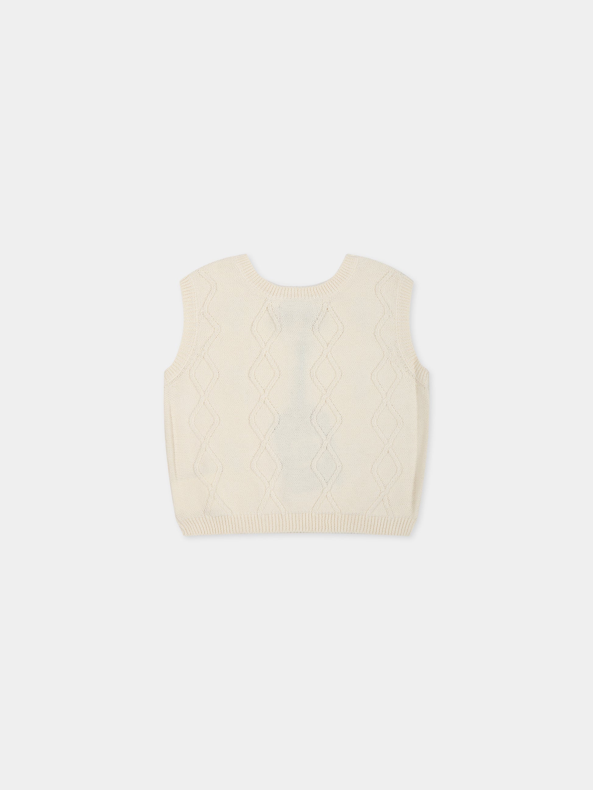 Gilet bianco per bambina con fiori,Coco Au Lait,14COCO11621