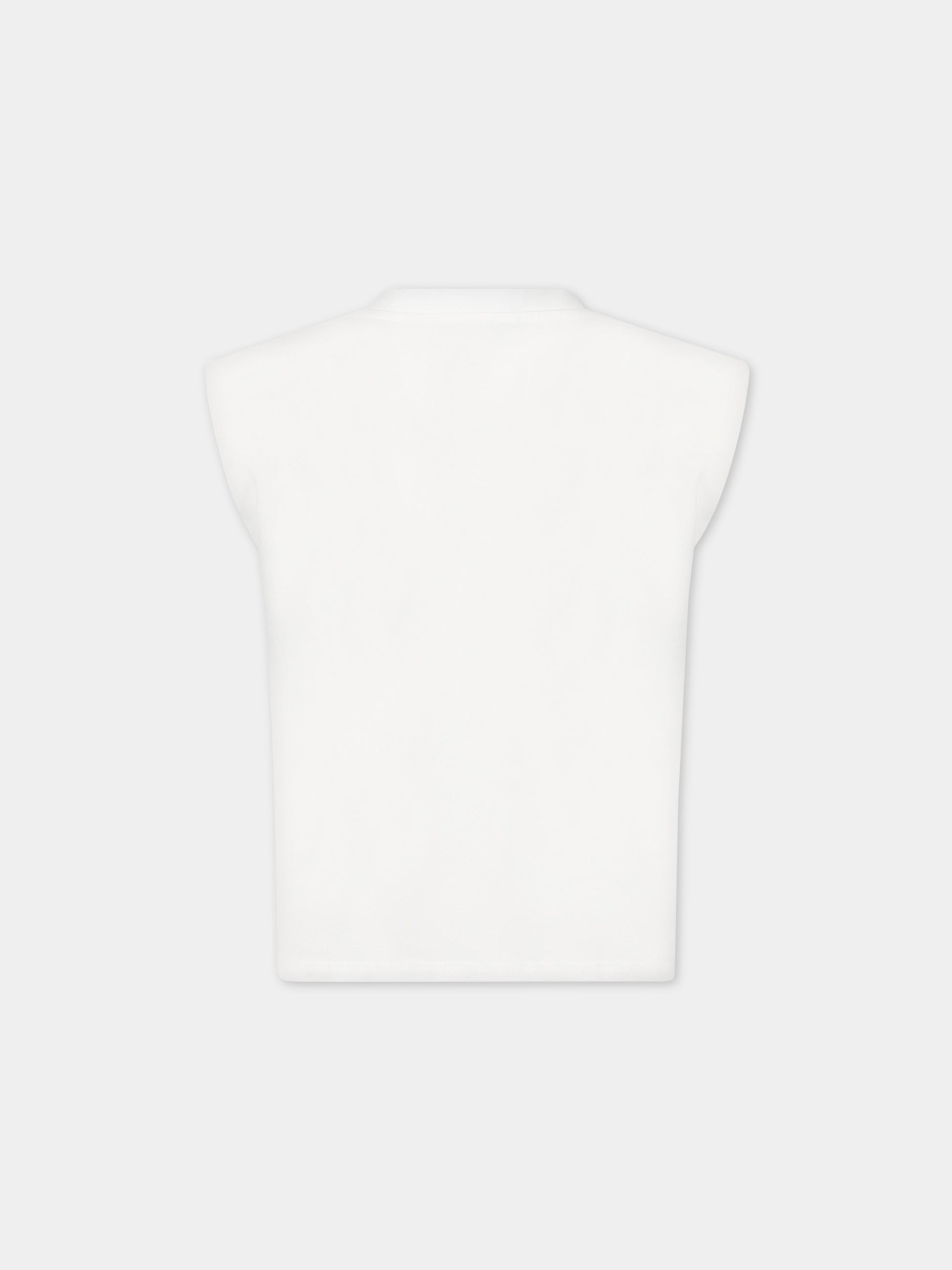 T-shirt bianca per bambina con logo,Blumarine Baby,IA3062J5003 Q9305