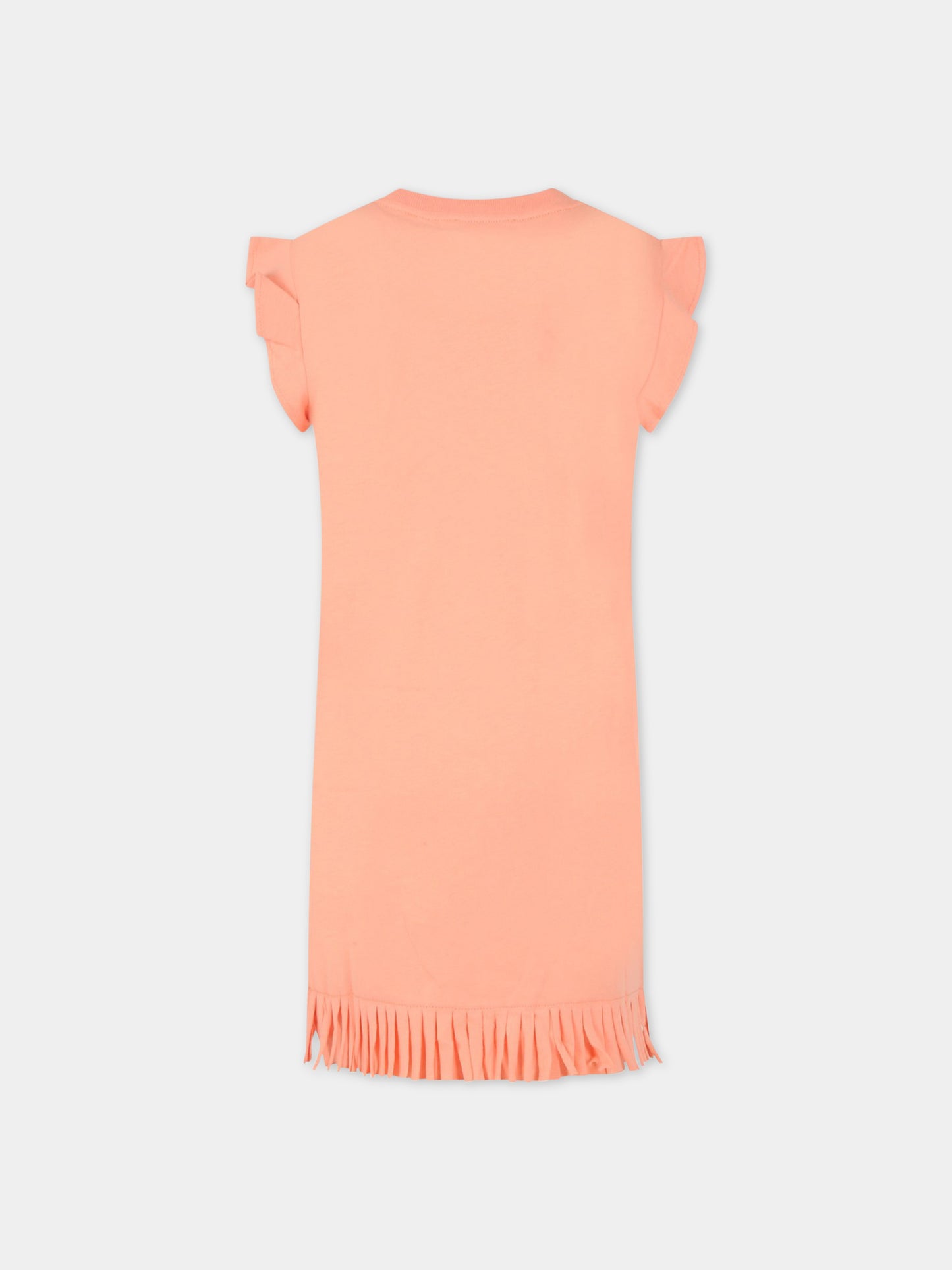 Vestito arancione per bambina con logo,Chloé Kids,C12907 43C