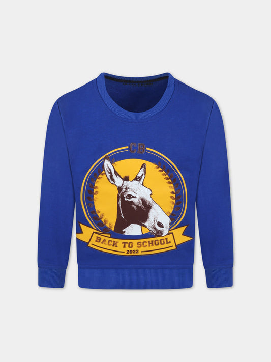 Felpa blu  Back To School ,Coccolebimbi Bts,SWEATSHIRT BLUE