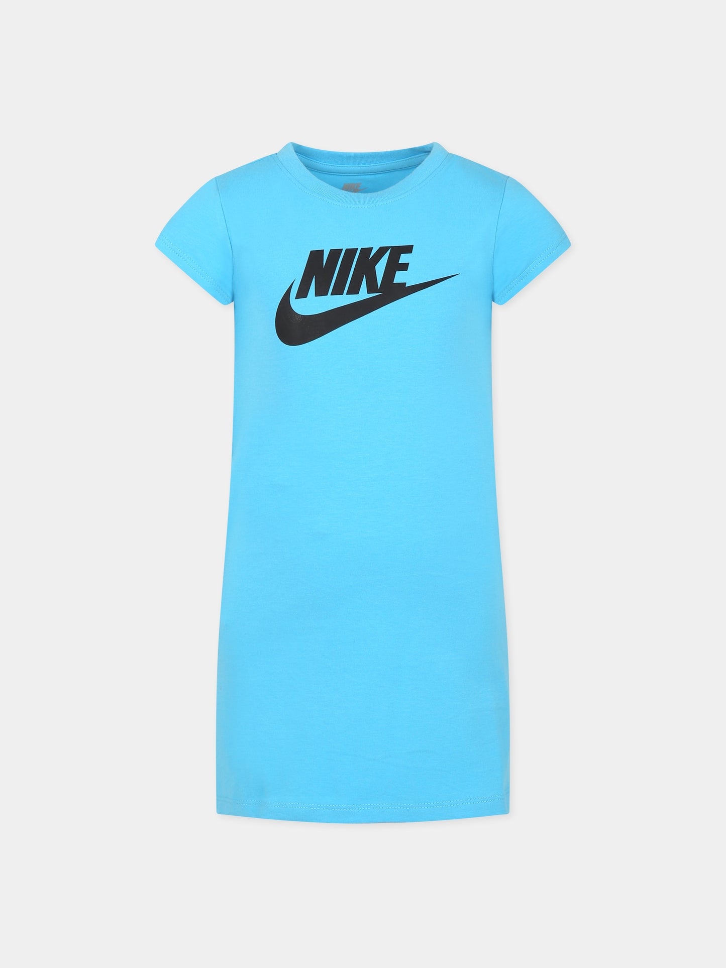 Vestito azzurro per bambina con iconico swoosh,Nike,36J692 F85