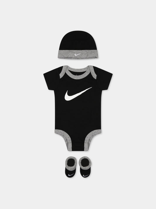 Set nero per neonati con swoosh,Nike,LN0072 023