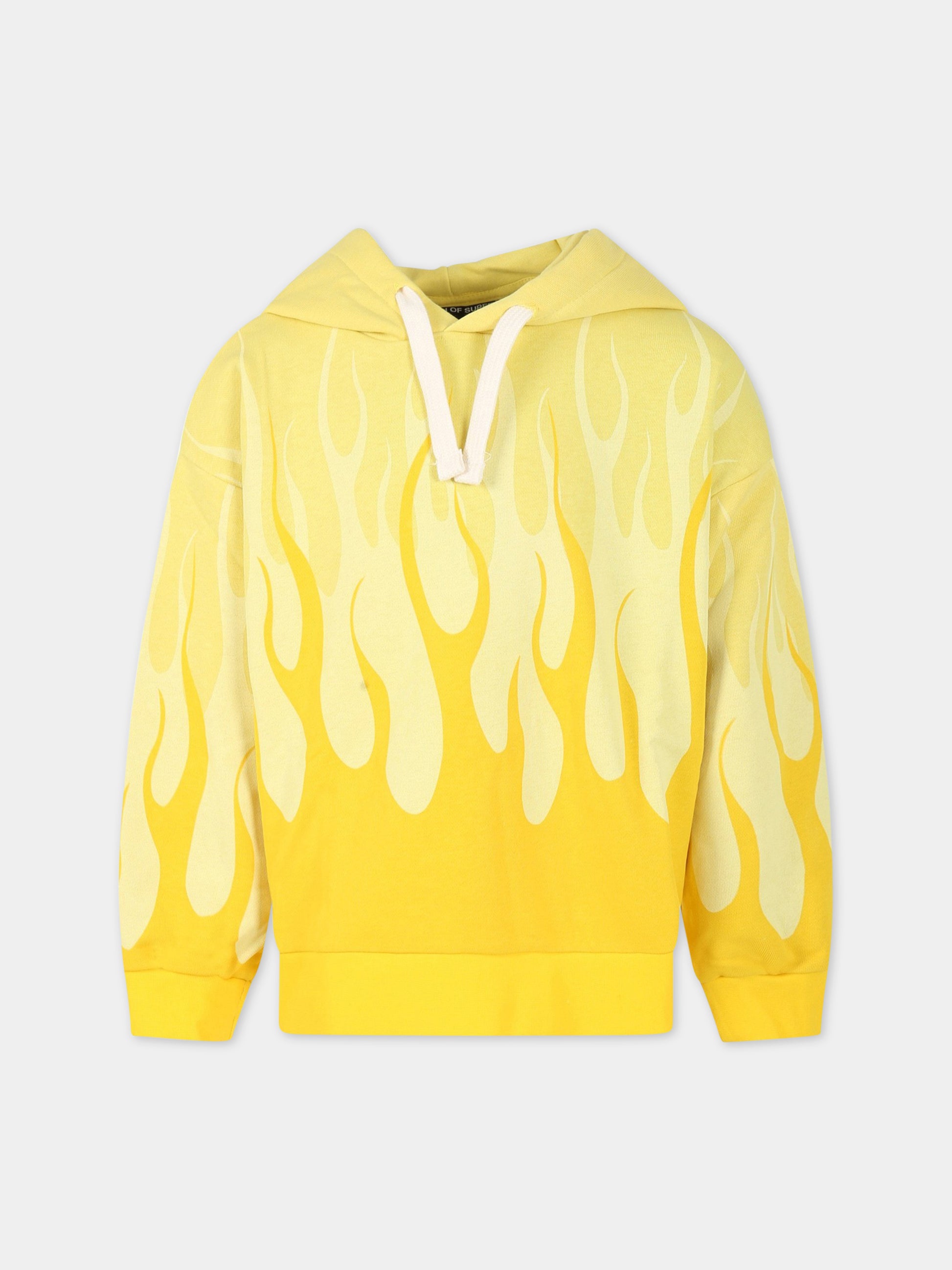 Felpa gialla per bambino con logo,Vision Of Super,MFV3108J GIALLO