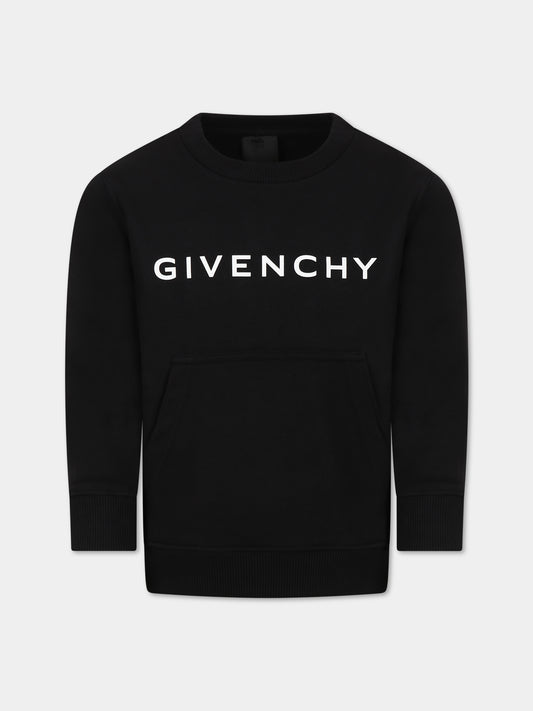 Felpa nera per bambini con stampa la carica dei 101 e logo,Givenchy Kids,H25444 09B