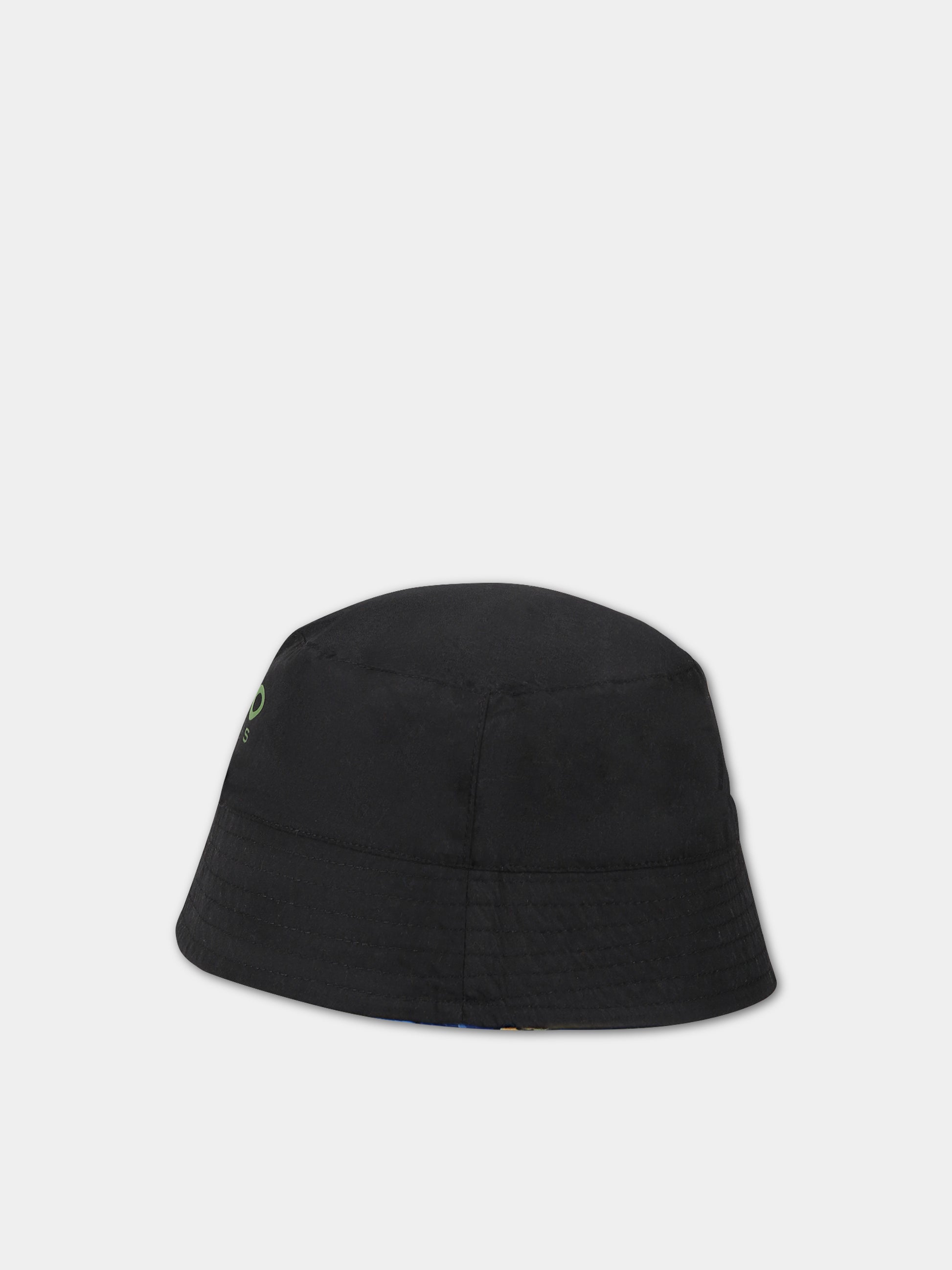 Cloche multicolor per bambino con logo e papeveri blu,Kenzo Kids,K21048 845