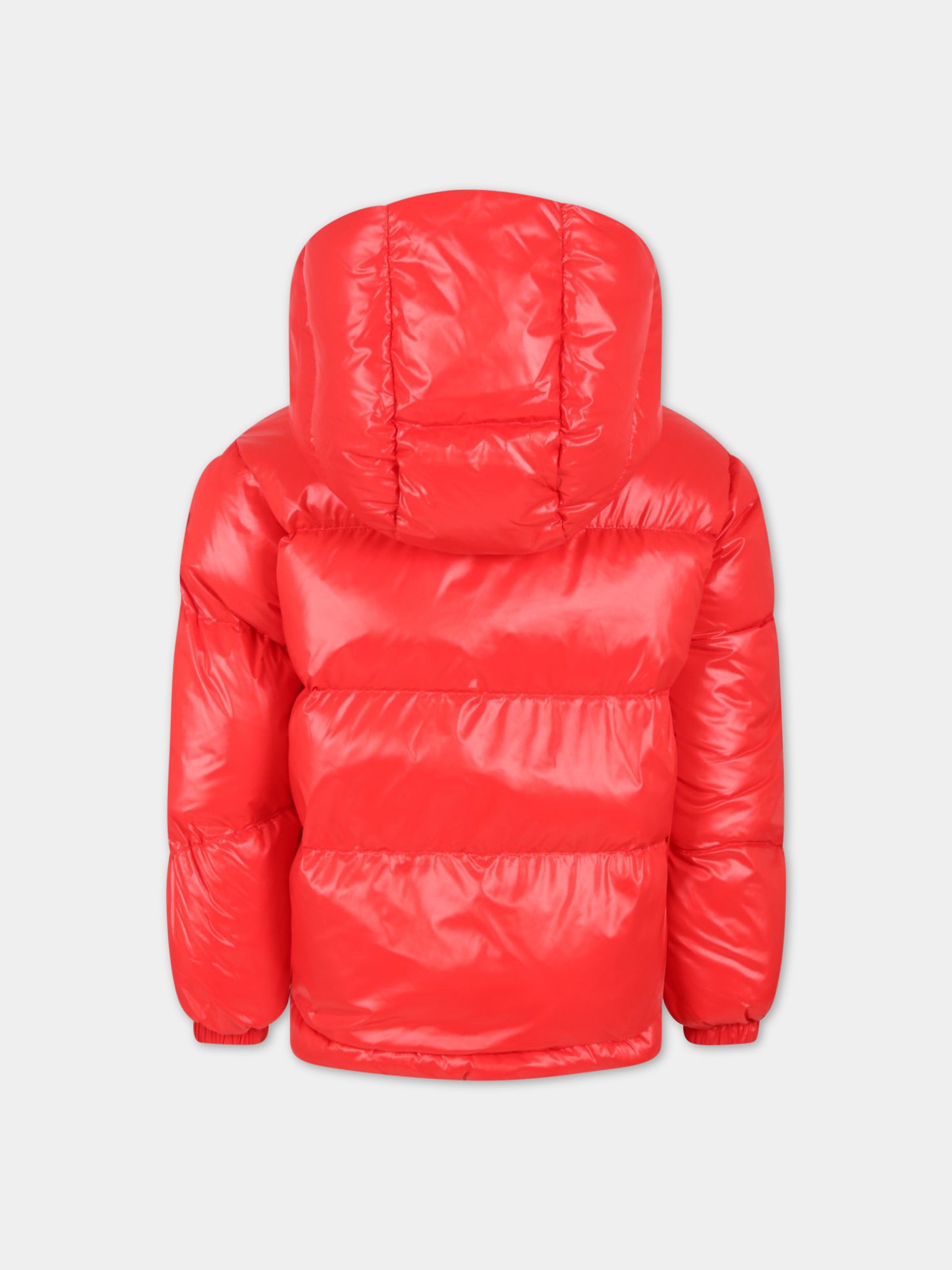 Piumino rosso per bambina con logo,Add,ADFGB009 YA283 3001