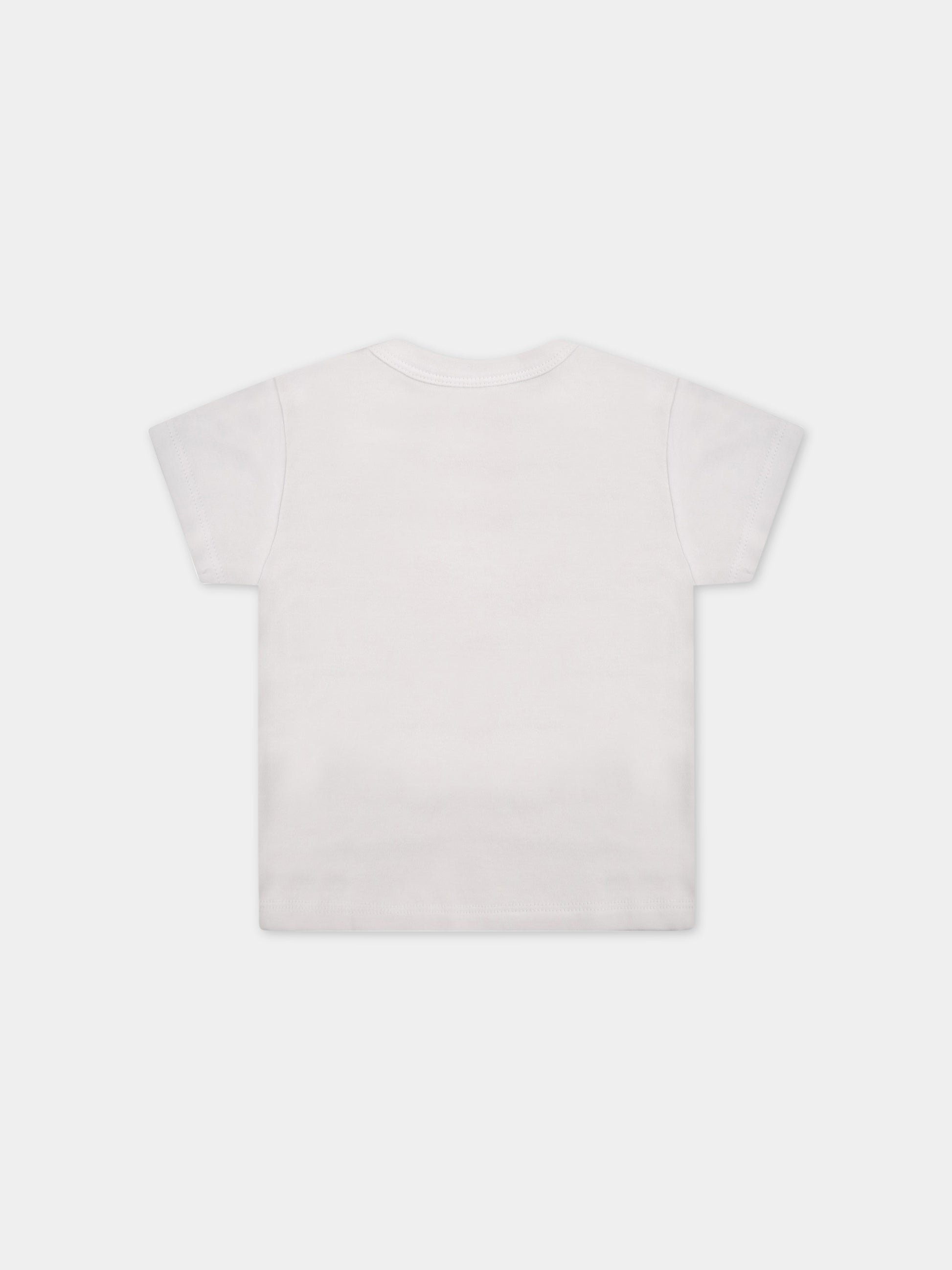 T-shirt bianca per neonata con giraffa,Kenzo Kids,K95082 10P