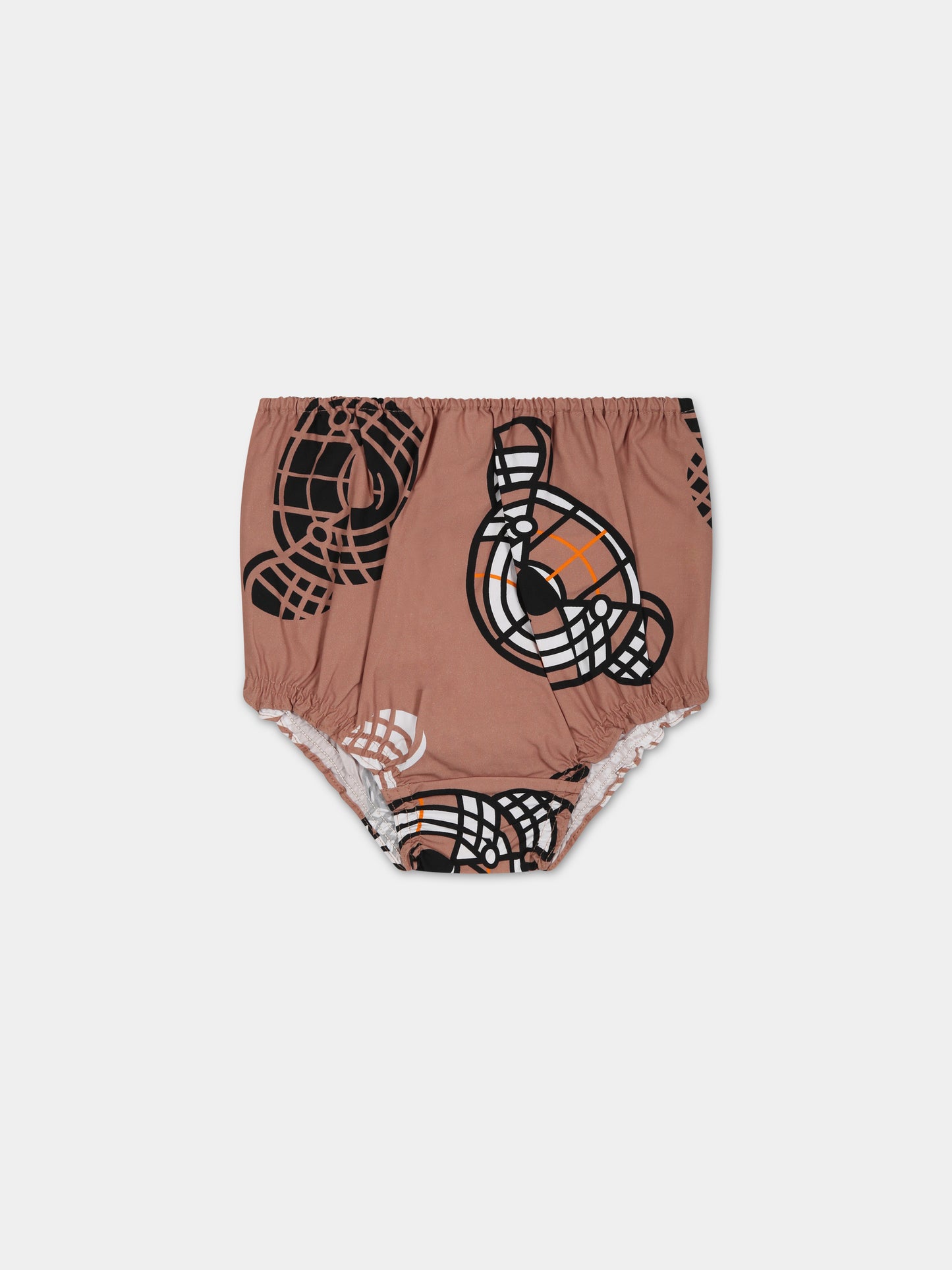 Completo beige per neonata con Teddy Bear all-over,Burberry Kids,8062577