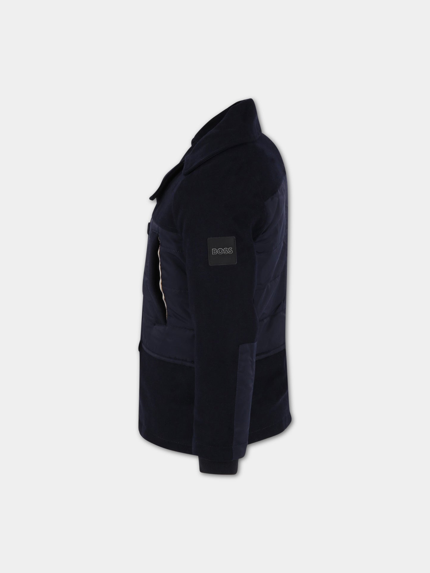 Cappotto blu per bambino con logo,Hugo Boss,J26485 849