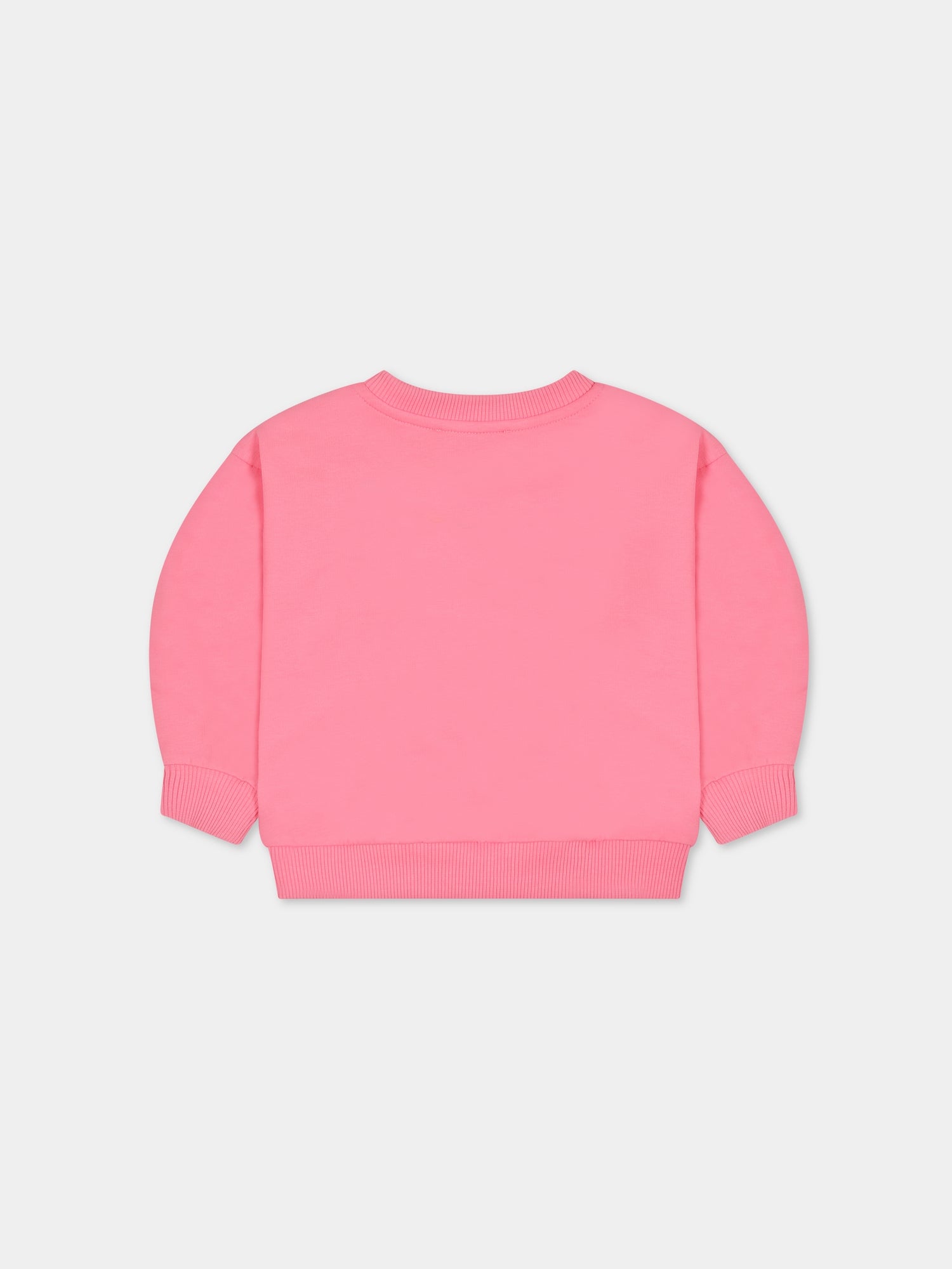 Felpa rosa per neonata con logo,Moschino Kids,MDF02Q LDA00 51470
