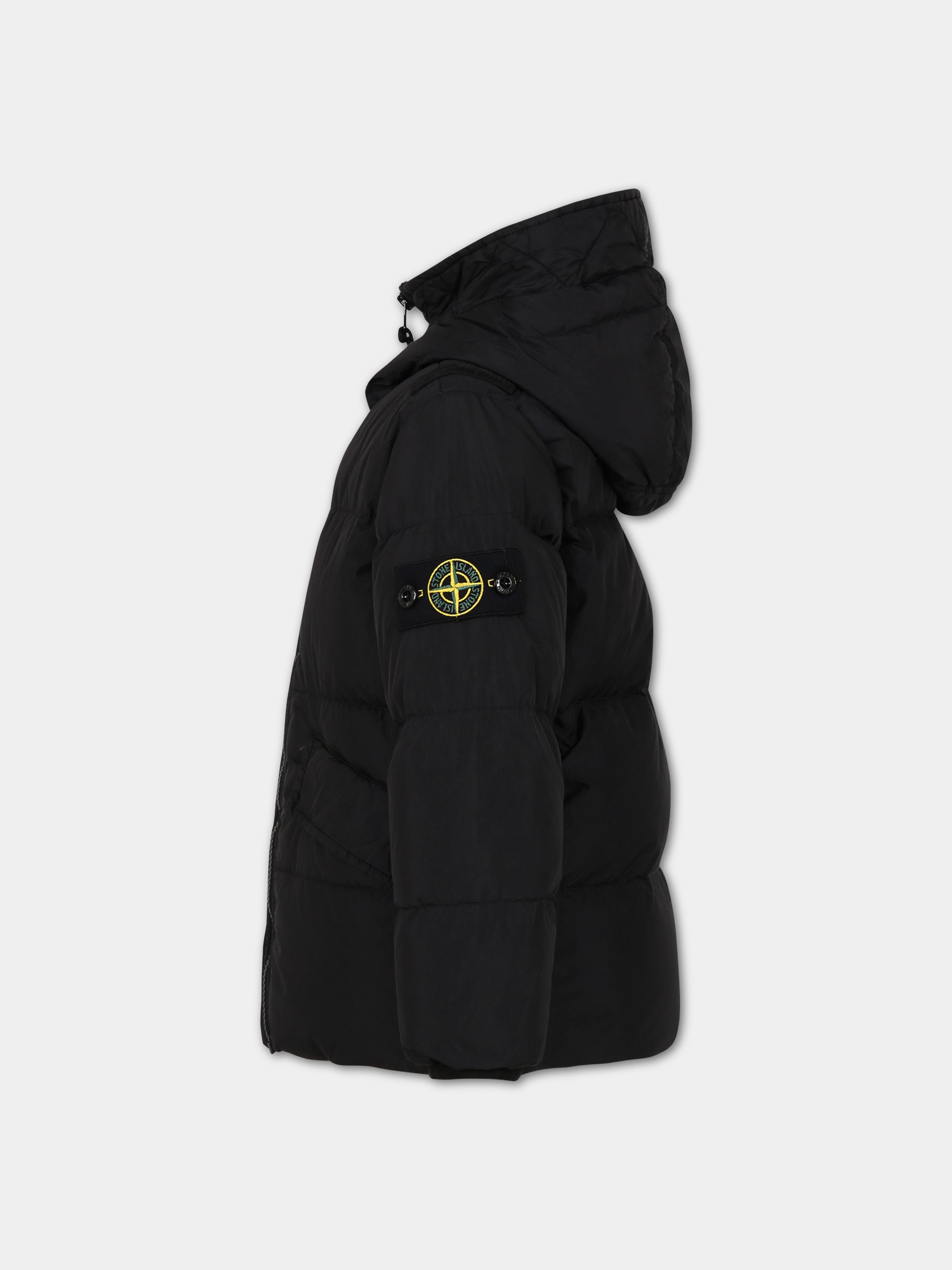 Piumino nero per bambino con bussola,Stone Island Junior,791640223 V0029