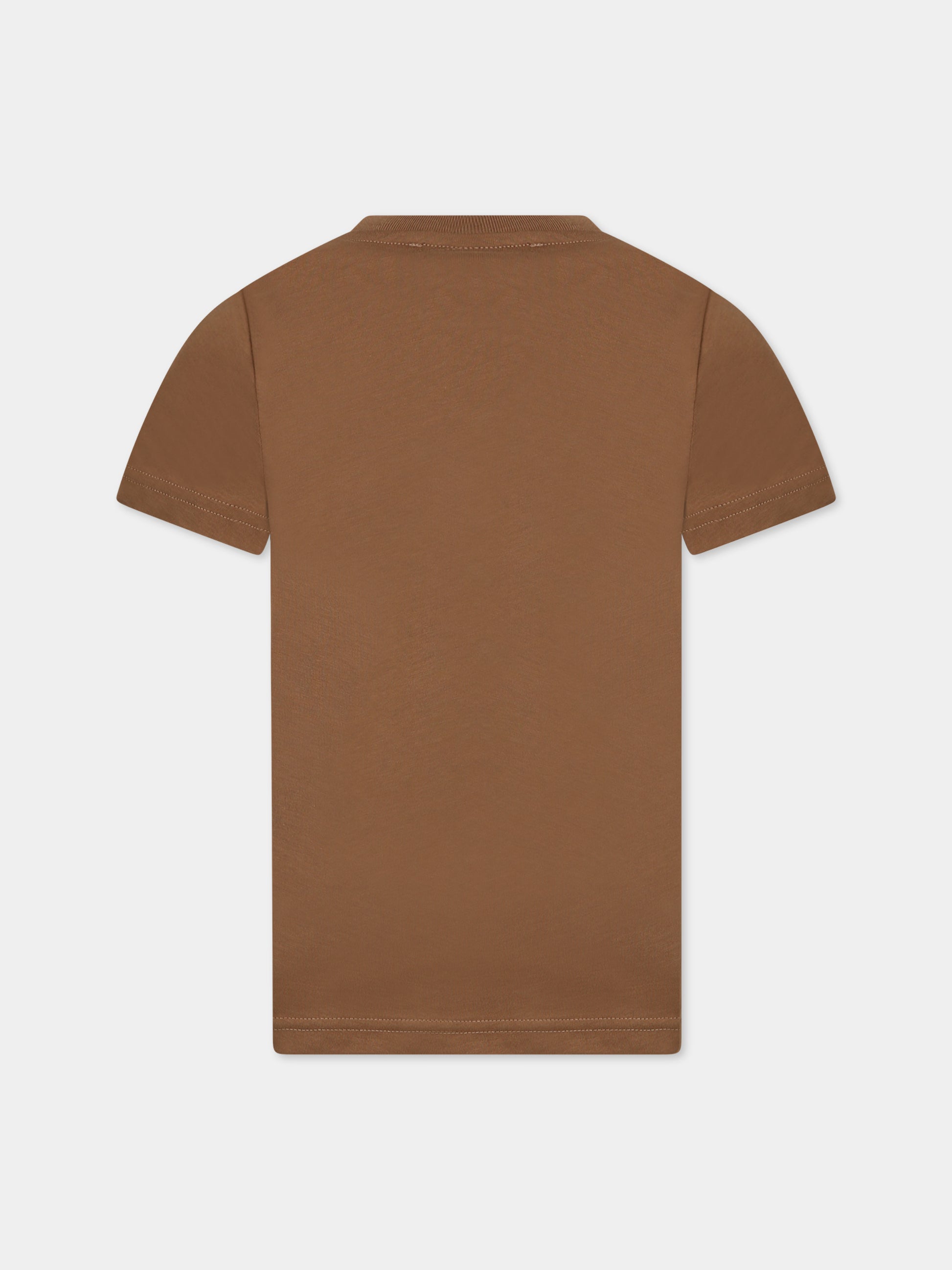 T-shirt marrone per bambino con logo,Dsquared2,DQ1757 D00MV D2T948U DQ769