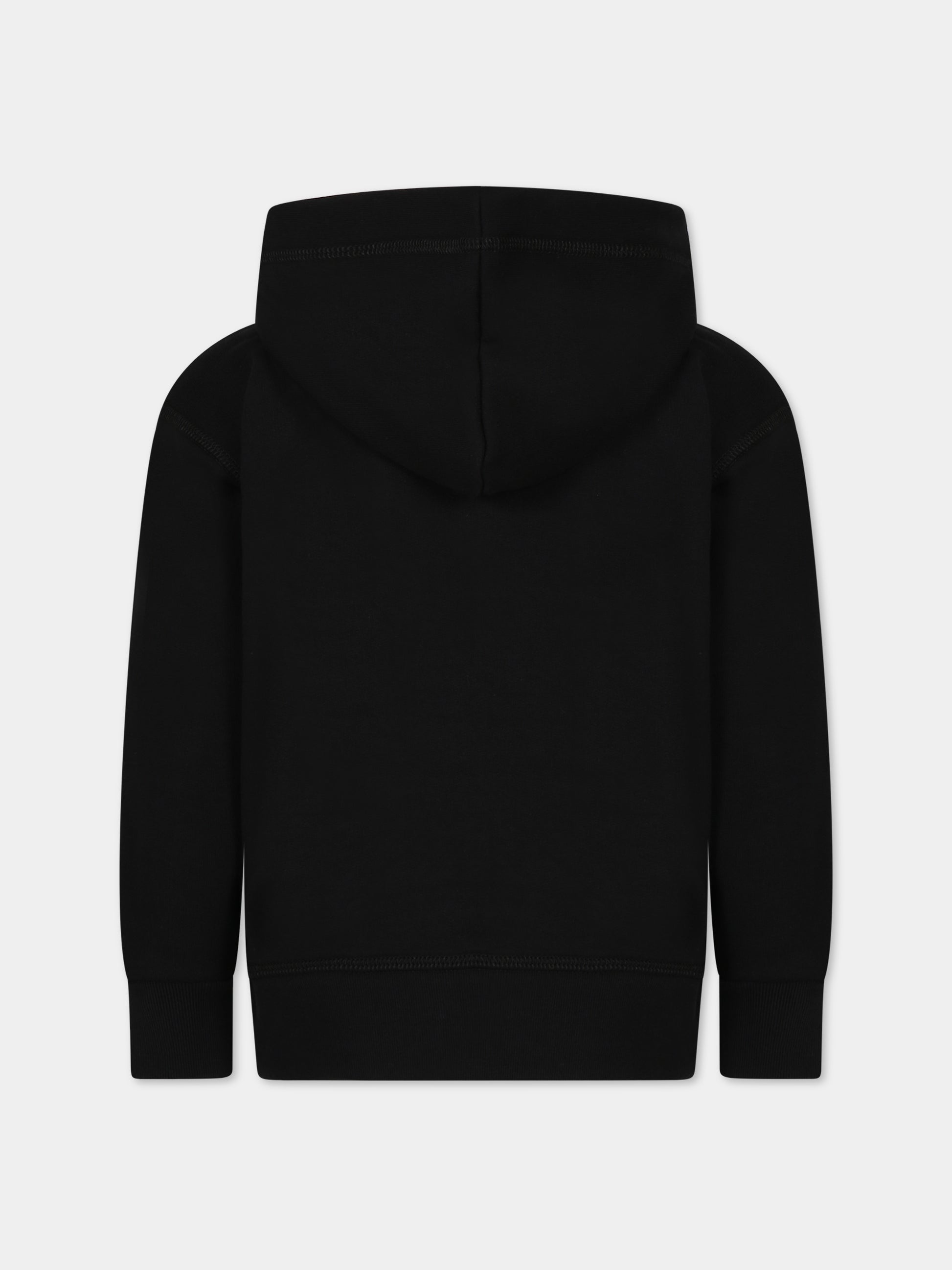 Felpa nera per bambino con logo e stampa,Dsquared2,DQ1744 D003G D2S720U DQ900