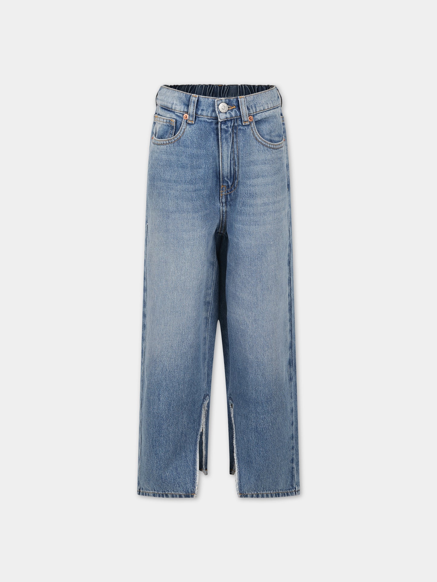 Jeans celeste per bambina con logo,Mm6 Maison Margiela,M60452 MM01L MM6P78U M601