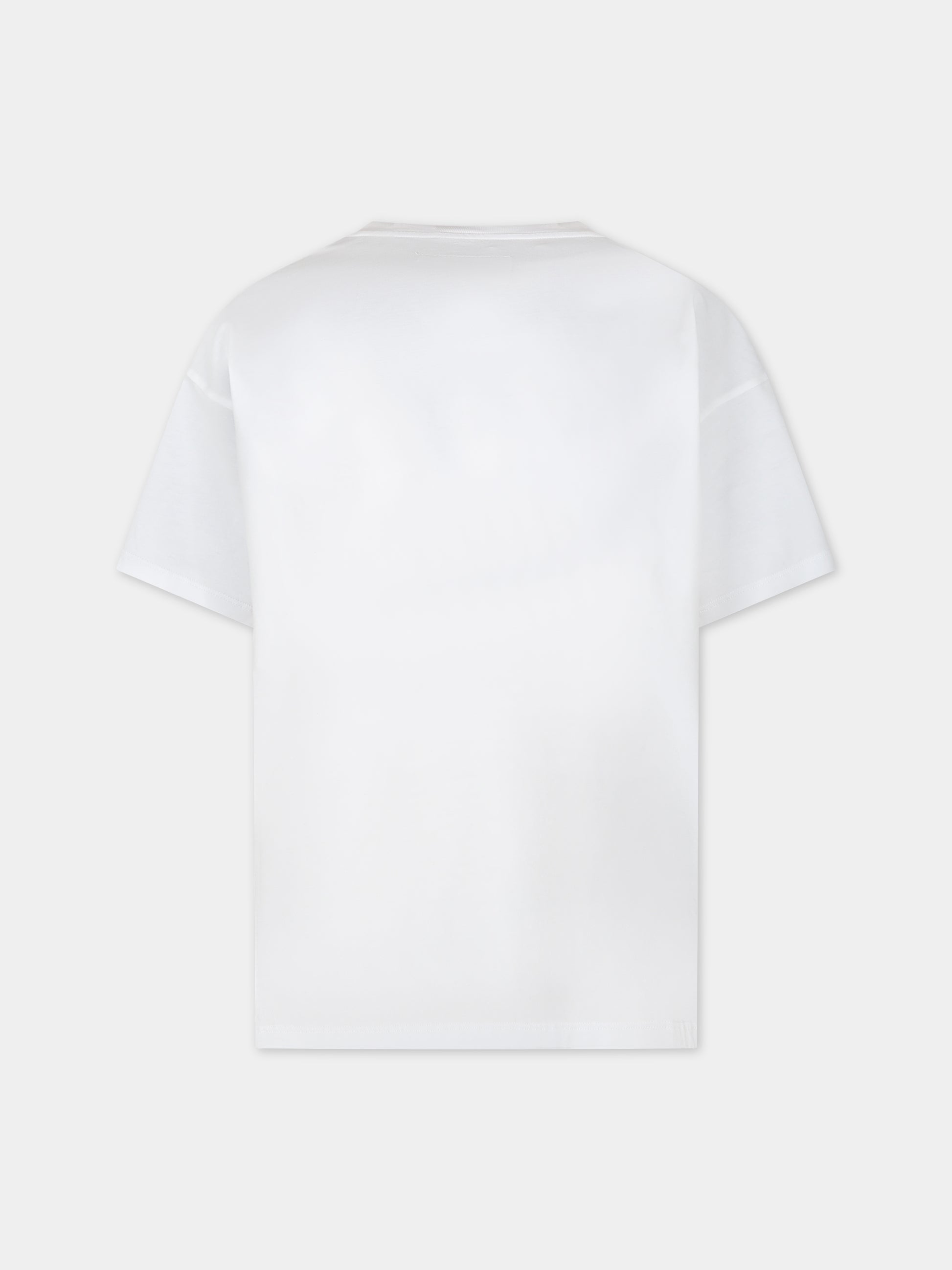 T-shirt bianca per bambini con logo,Mm6 Maison Margiela,M60408 MM009 MM6T65U M6100