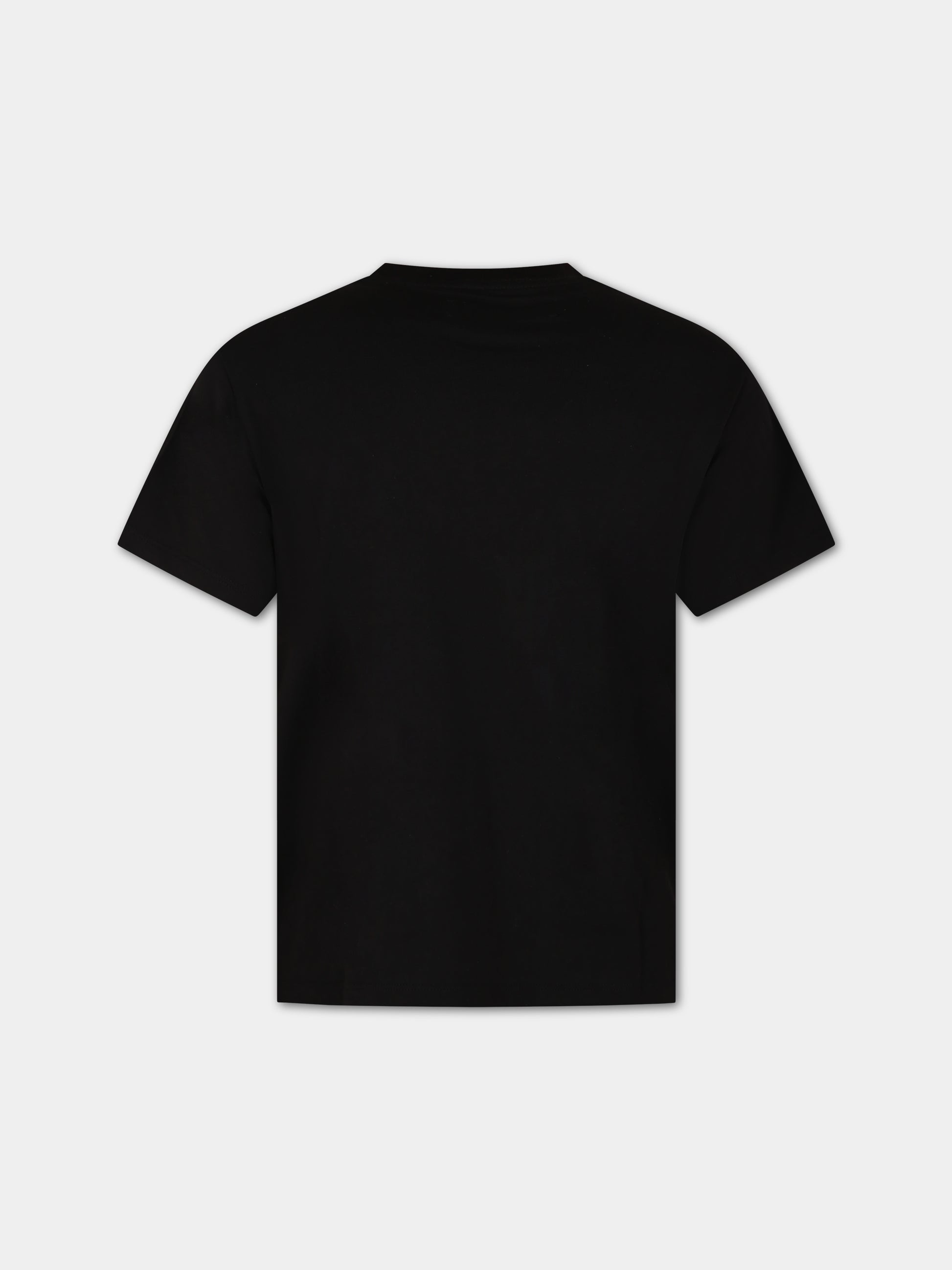 T-shirt nera per bambini con stelle e logo,Amiri,PF23KJT015 001