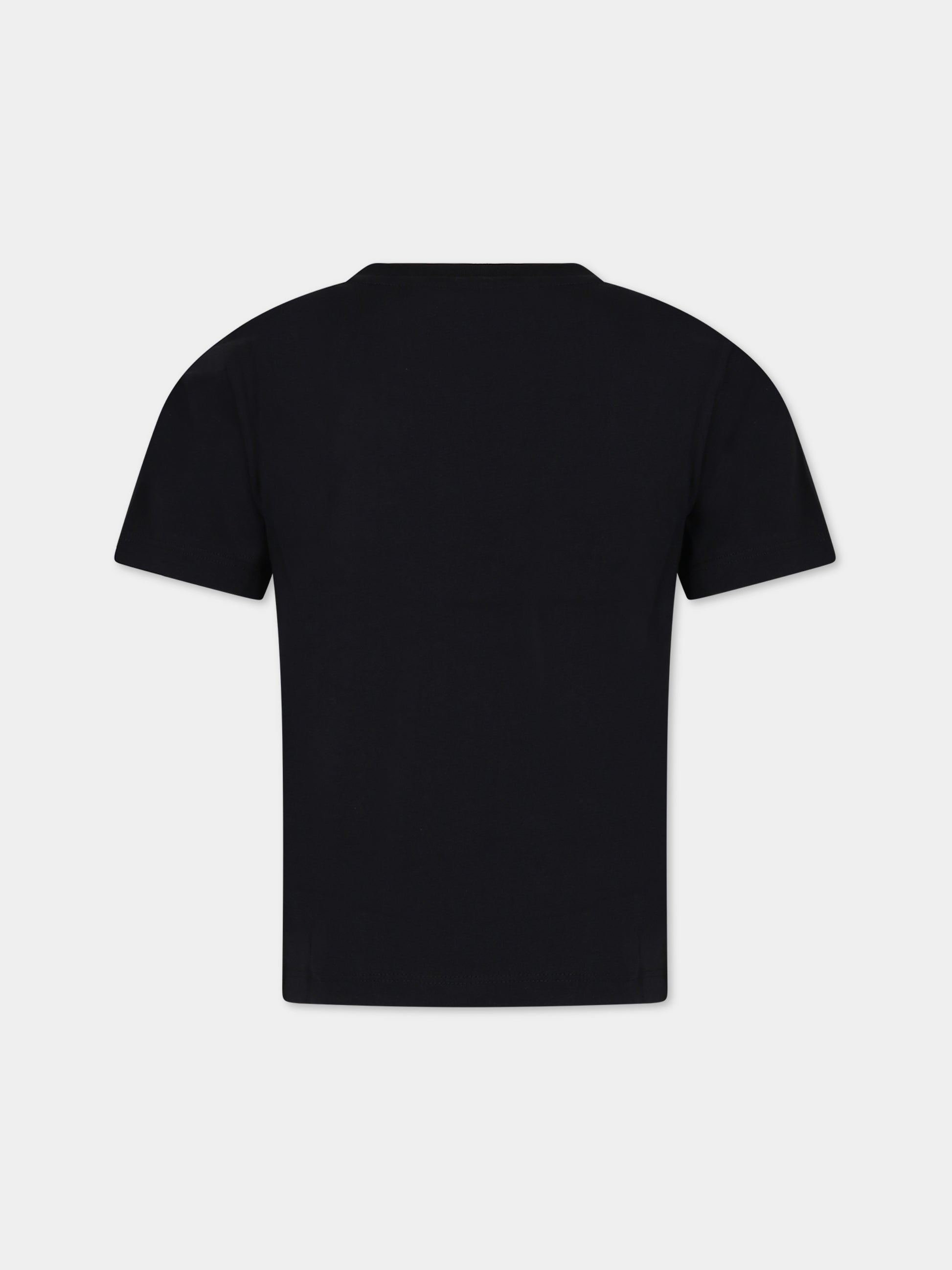 T-shirt nera per bambino con logo e stampa,Stella Mccartney Kids,TT8P41 Z0434 930