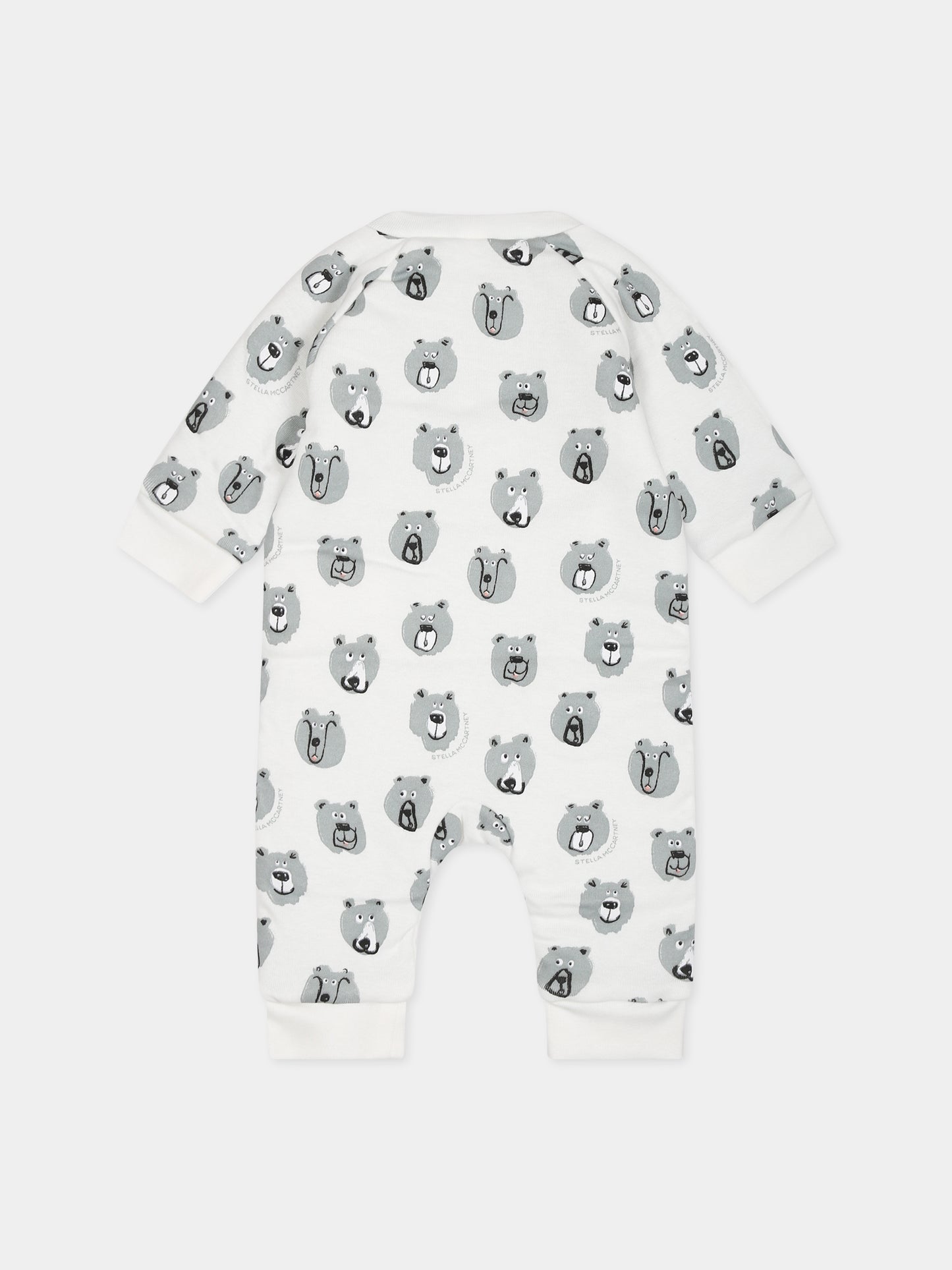 Tutina bianca per neonato con stampa e logo,Stella Mccartney Kids,TTA540 Z1486 101MC