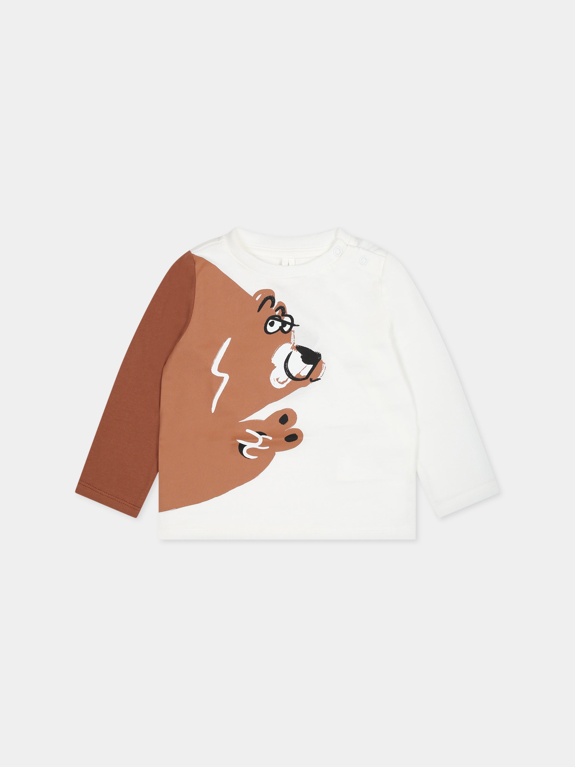 T-shirt nera per neonato con logo e stampa,Stella Mccartney Kids,TT8510 Z0434 101