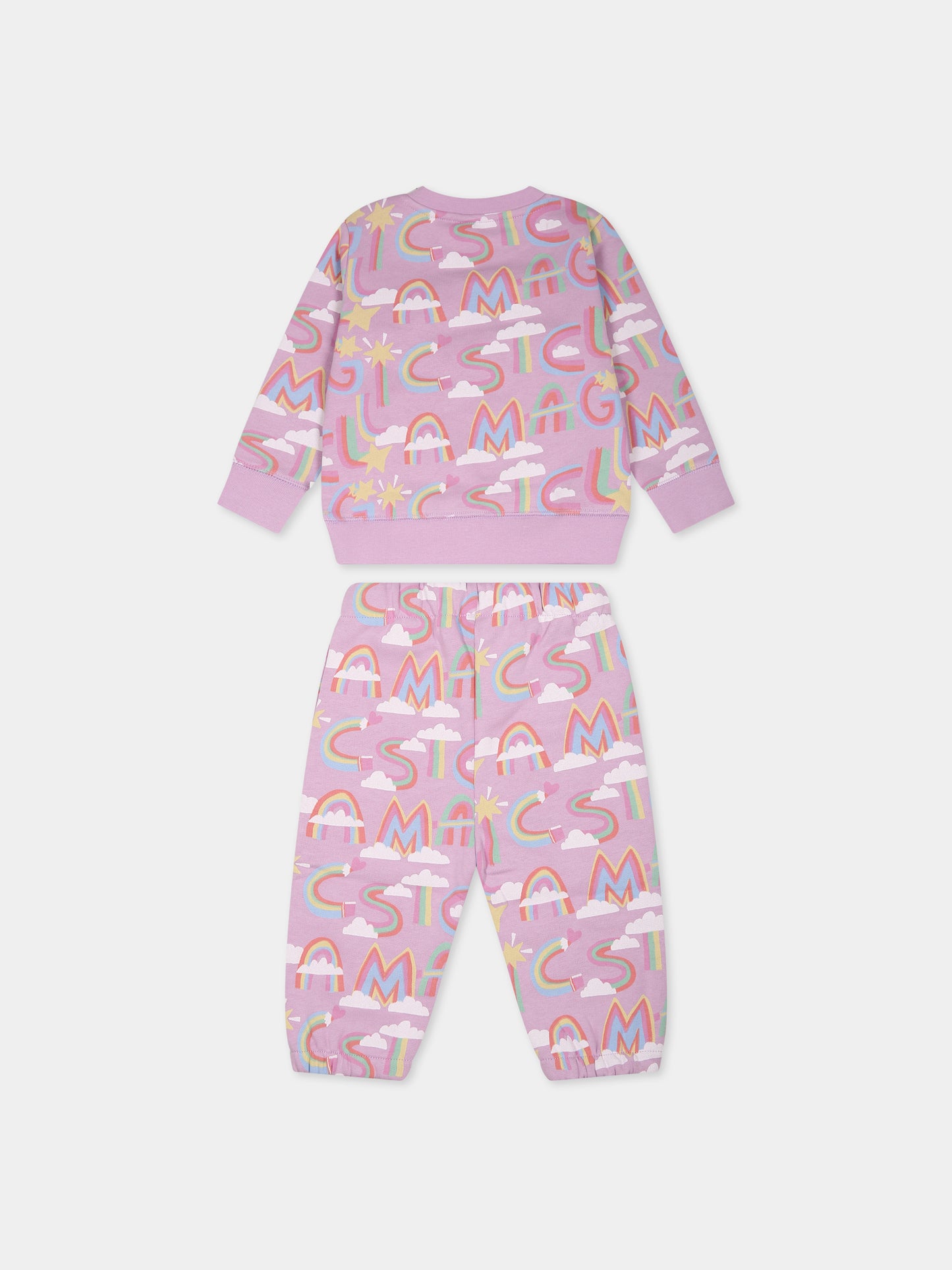 Completo viola per neonata con stelle e nuvole,Stella Mccartney Kids,TT3010 Z1568 516MC