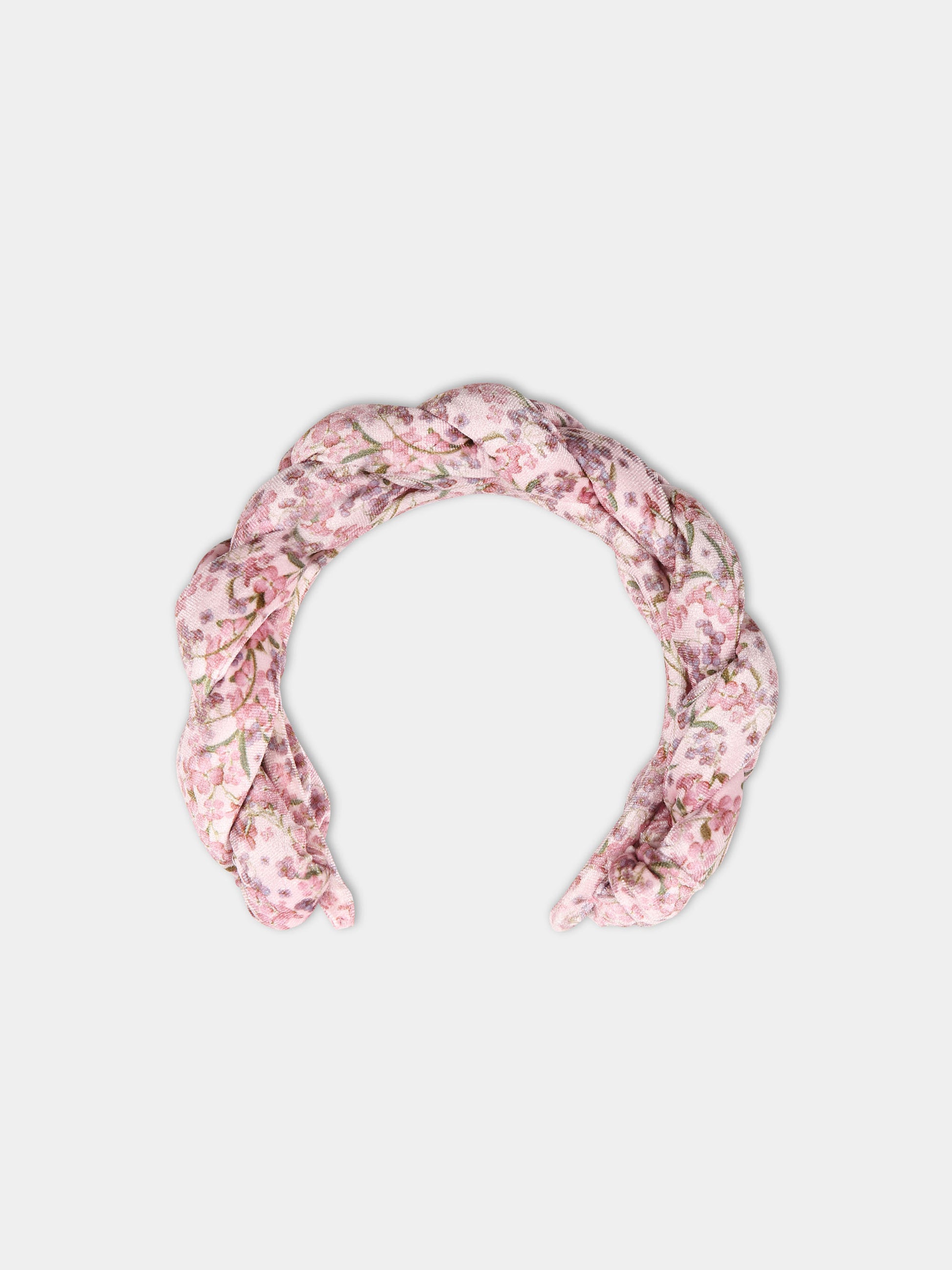 Cerchietto rosa per bambina con stampa floreale,Simonetta,ST0A24 V0094 579MC