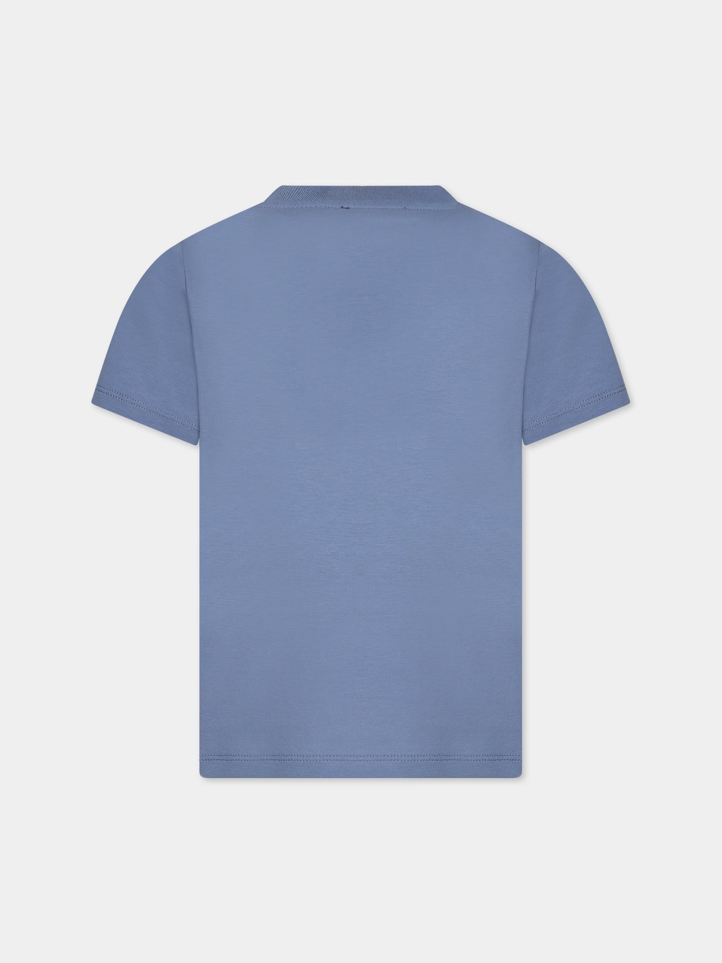 T-shirt blu per bambini con logo,Balmain Kids,BT8Q71 Z0116 668