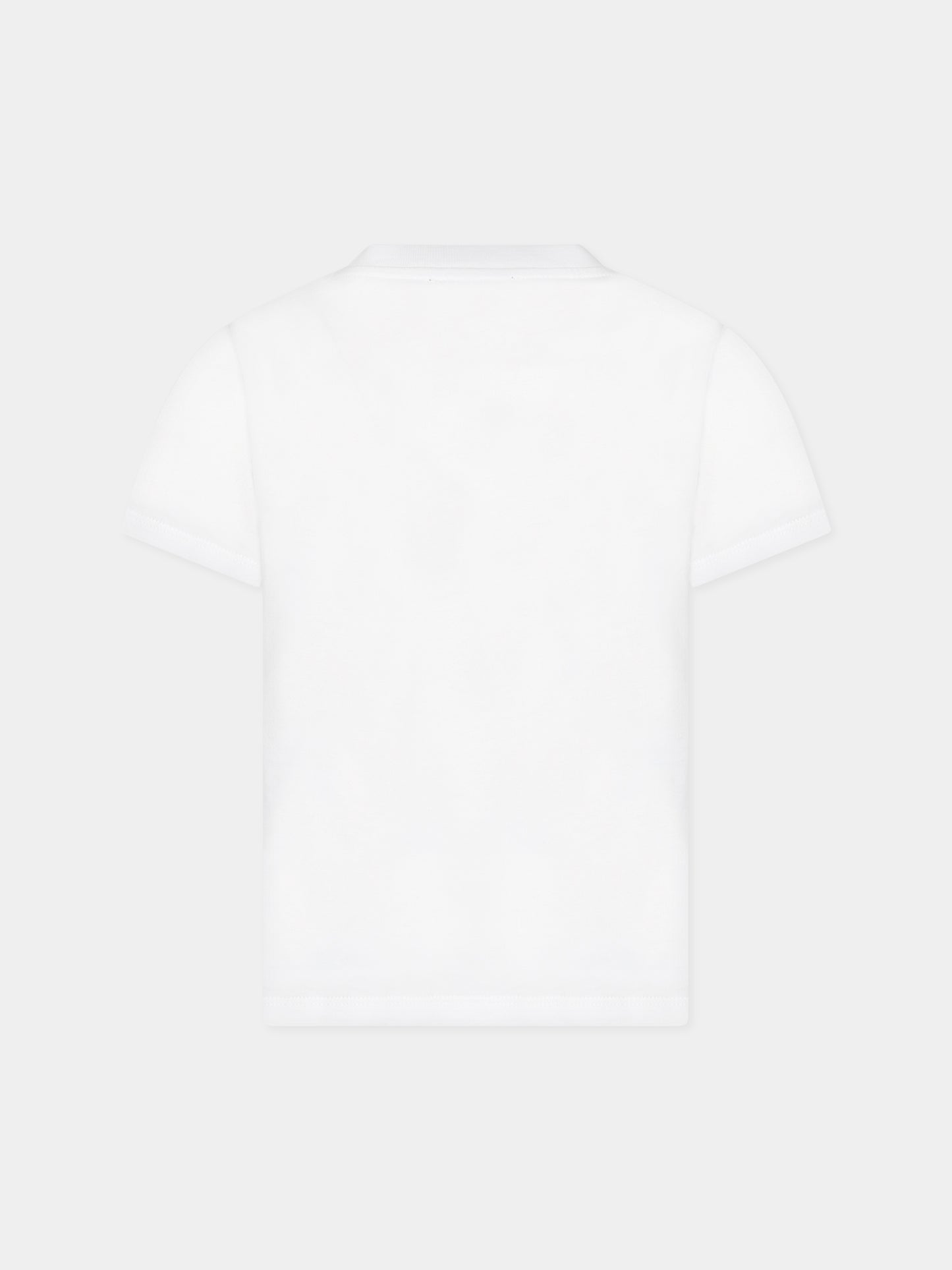 T-shirt bianca con iconico logo nero per bambini,Balmain Kids,BT8P11 Z0116 100NE