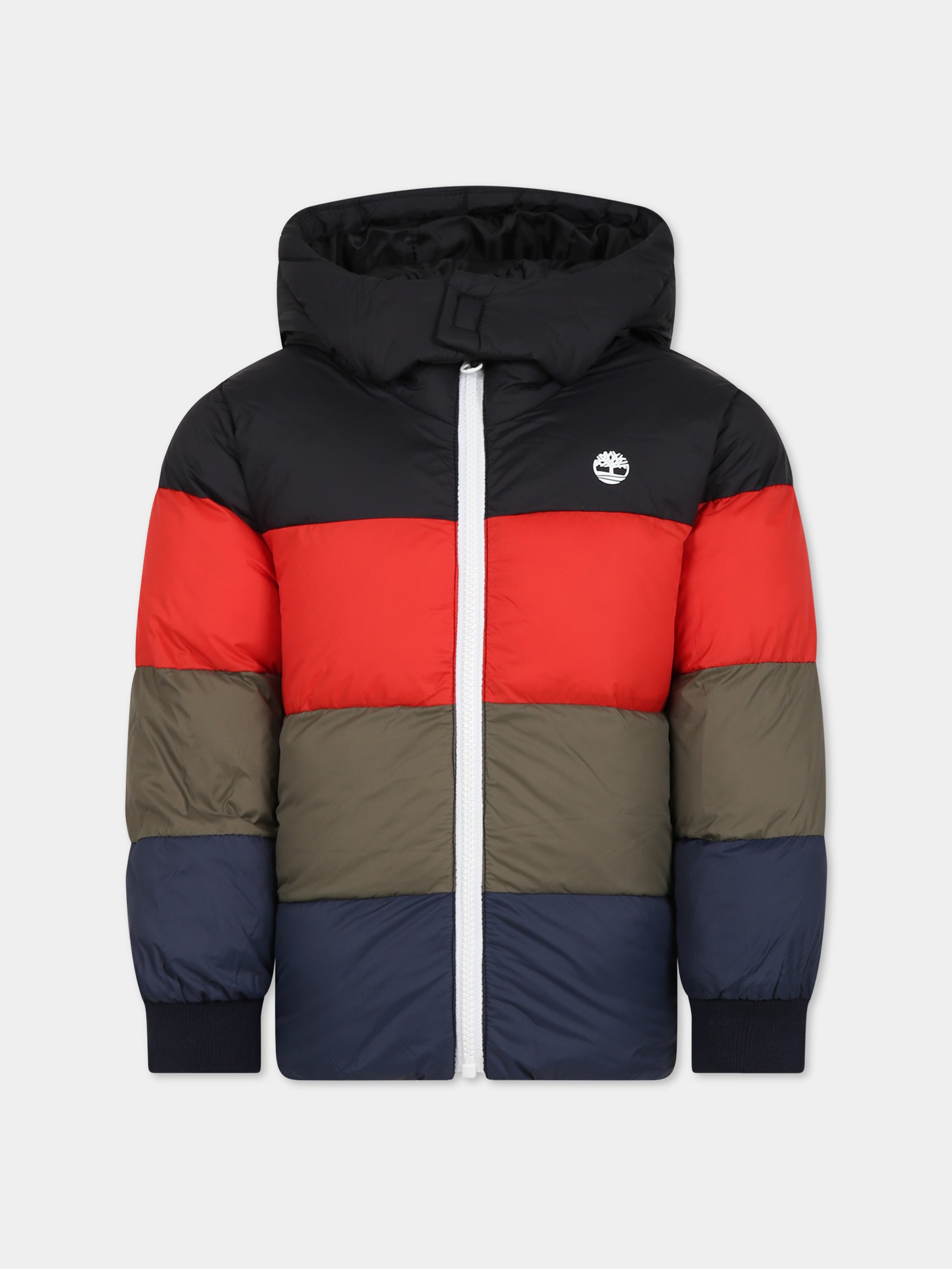 Piumino multicolor per bambino con logo,Timberland,T26594 655