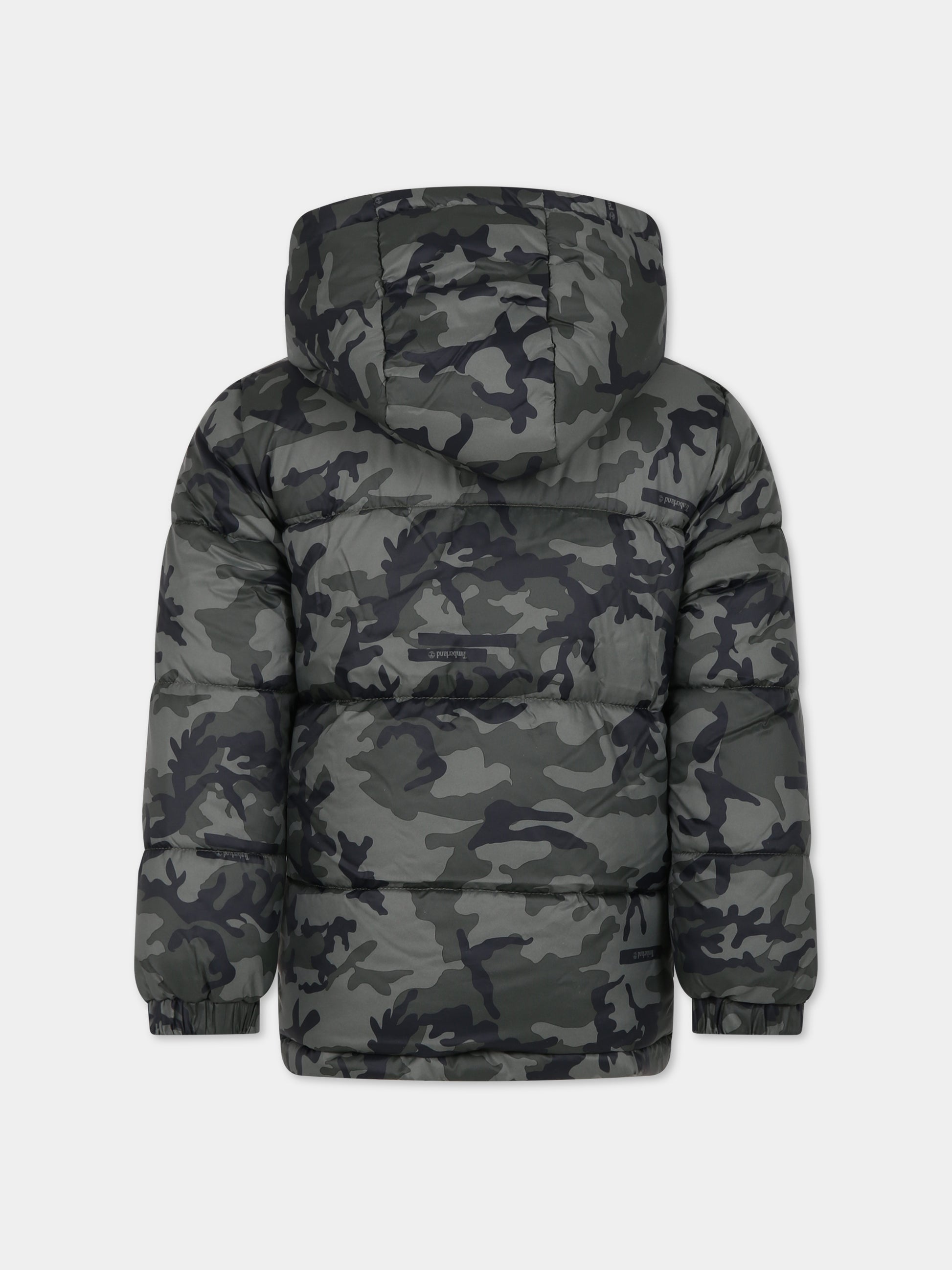 Piumino verde per bambino con logo,Timberland,T26595 655