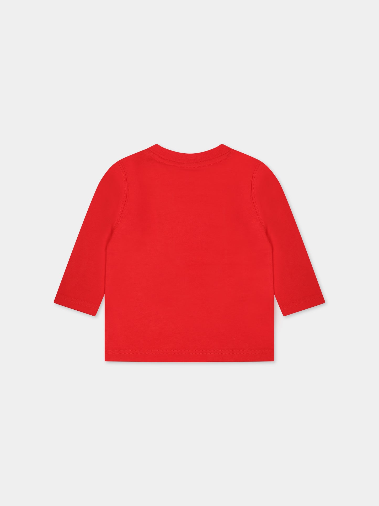 T-shirt rossa per neonato con stampa logo,Timberland,T60018 988