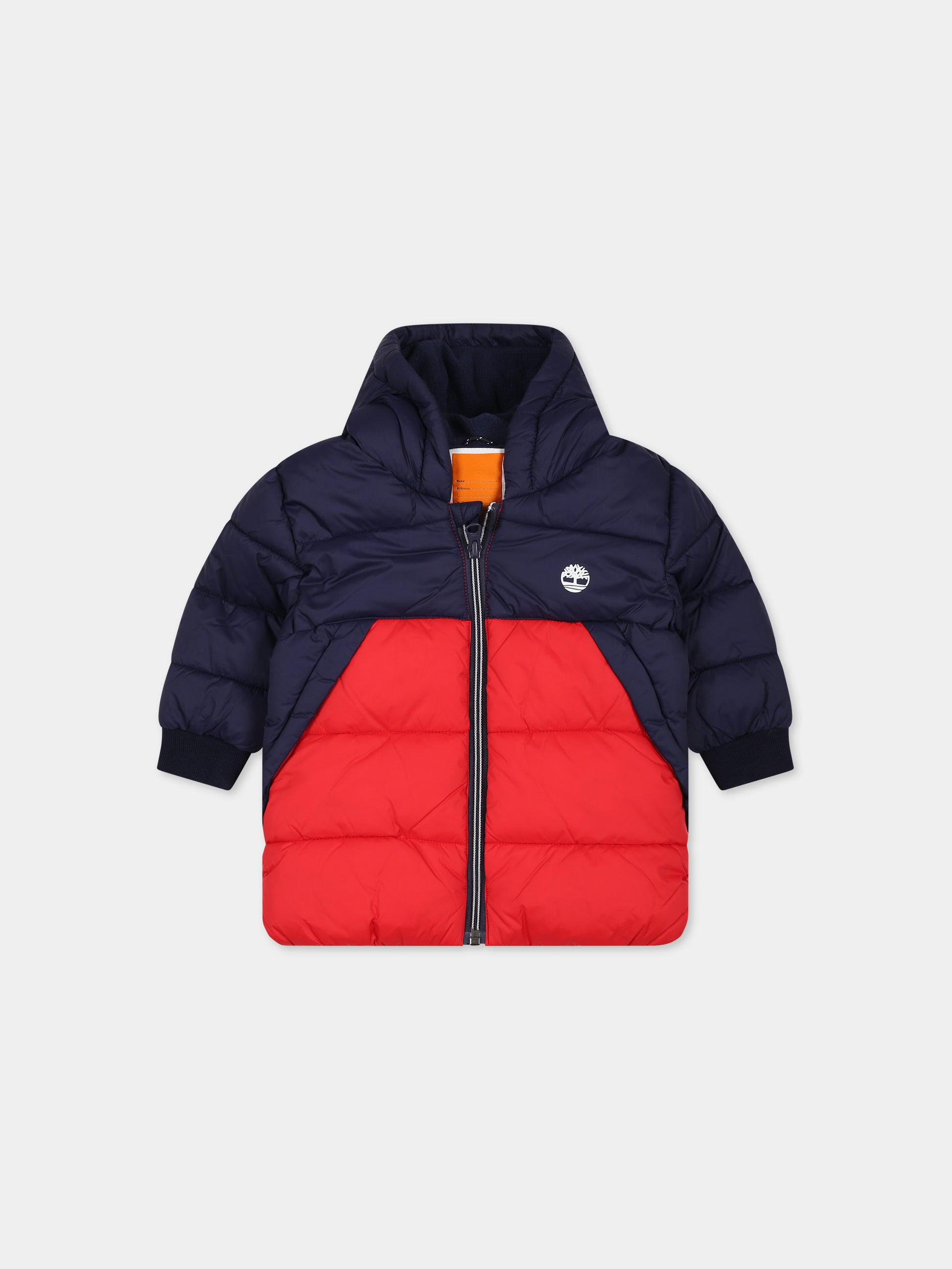 Piumino blu per neonato con logo,Timberland,T60026 85T